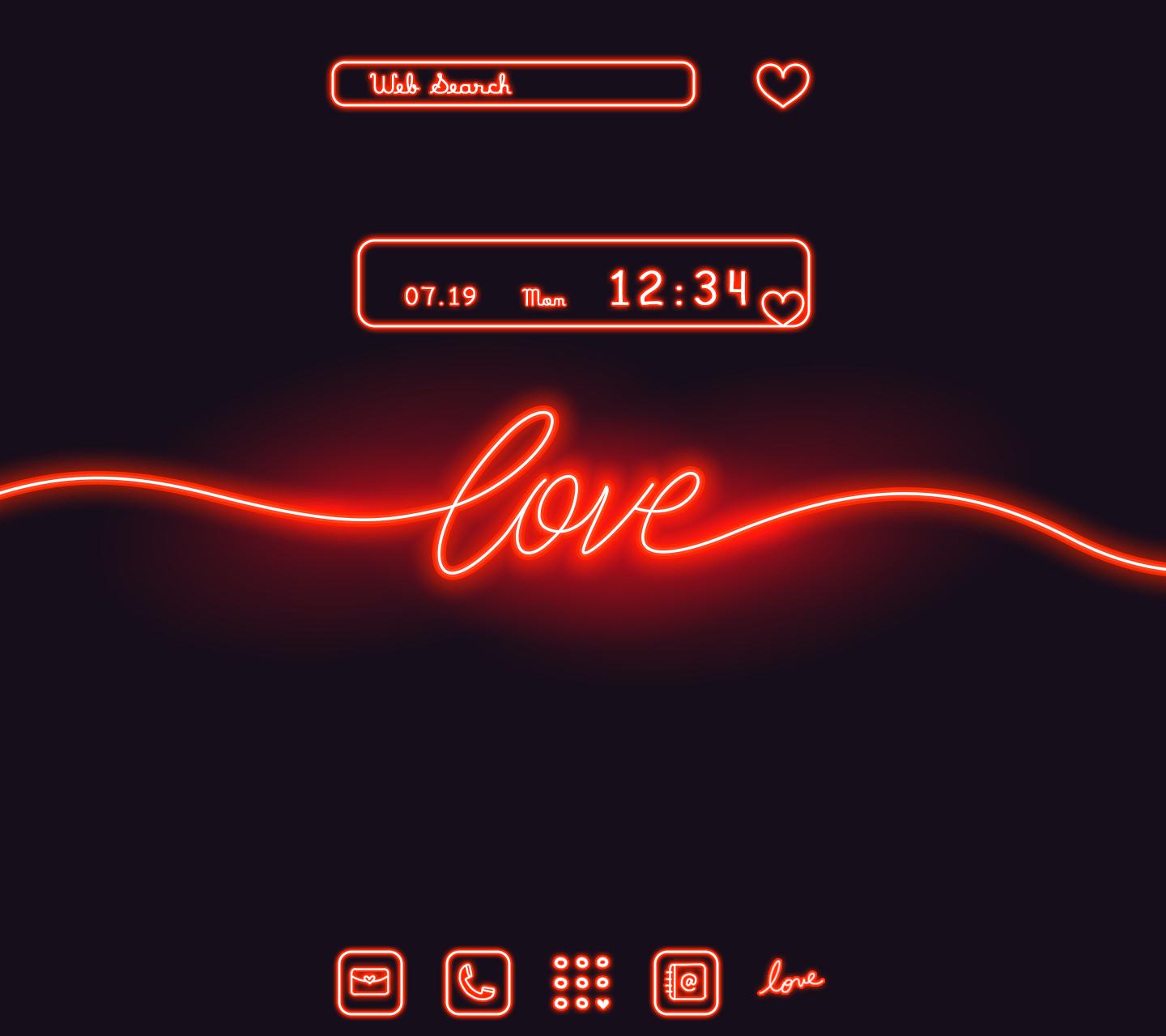Cool Wallpaper Neon Love Theme for Android