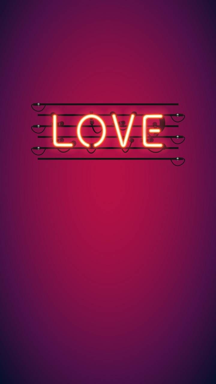 Neon Red Love wallpaper