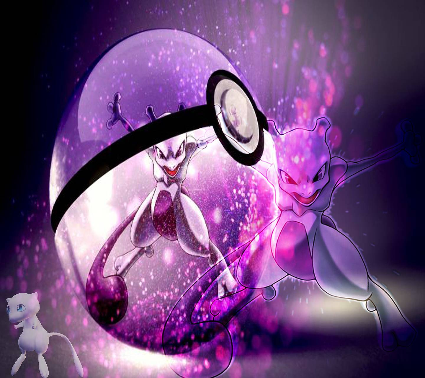 mewtwo and mew wallpaper
