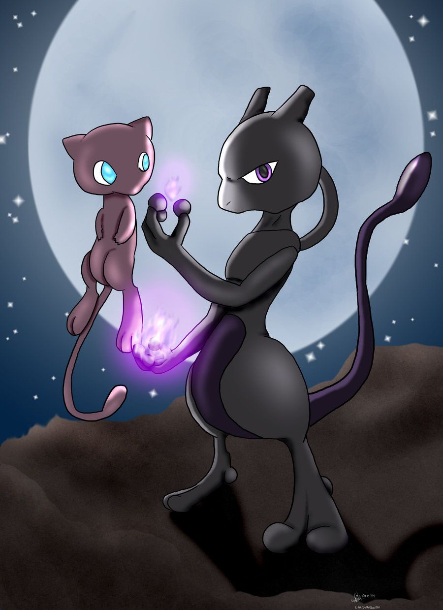 Free download Mewtwo and Mew by mushydog [900x1239]