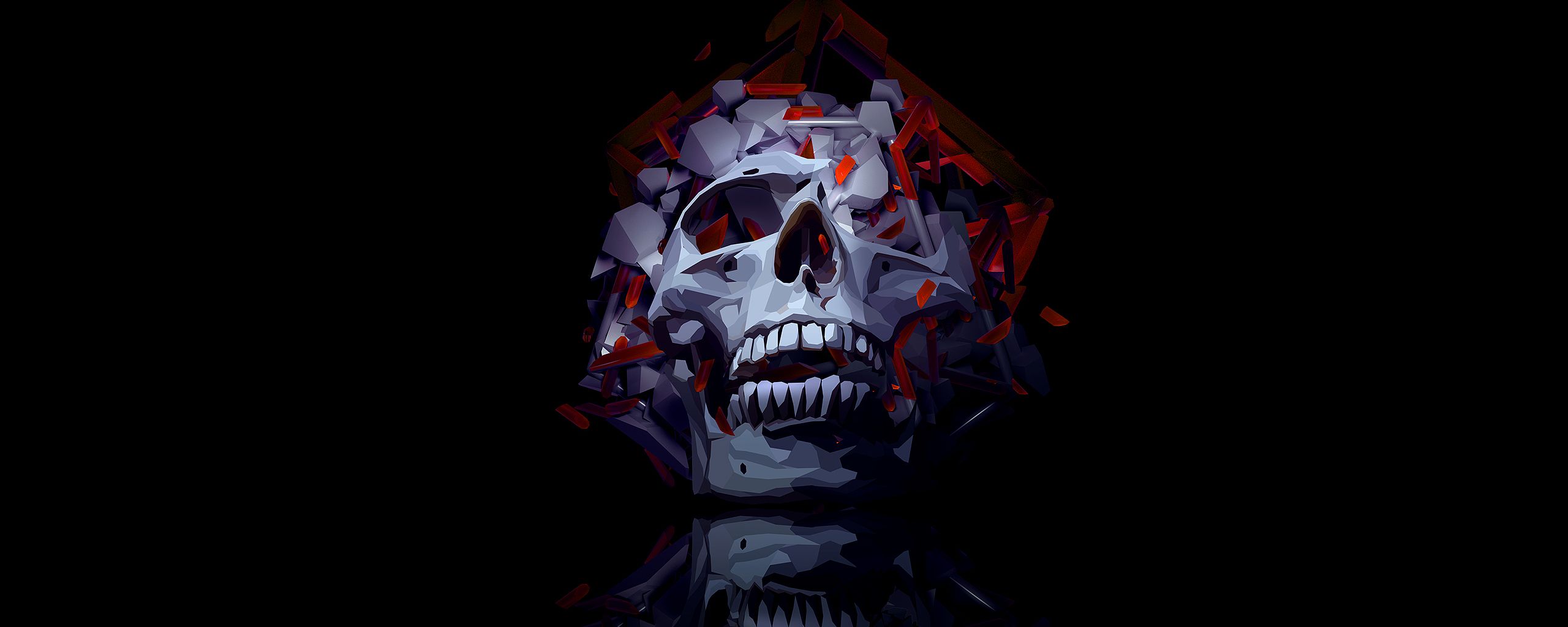 Smoky Skull 2560x1024 Resolution Wallpaper, HD Artist 4K