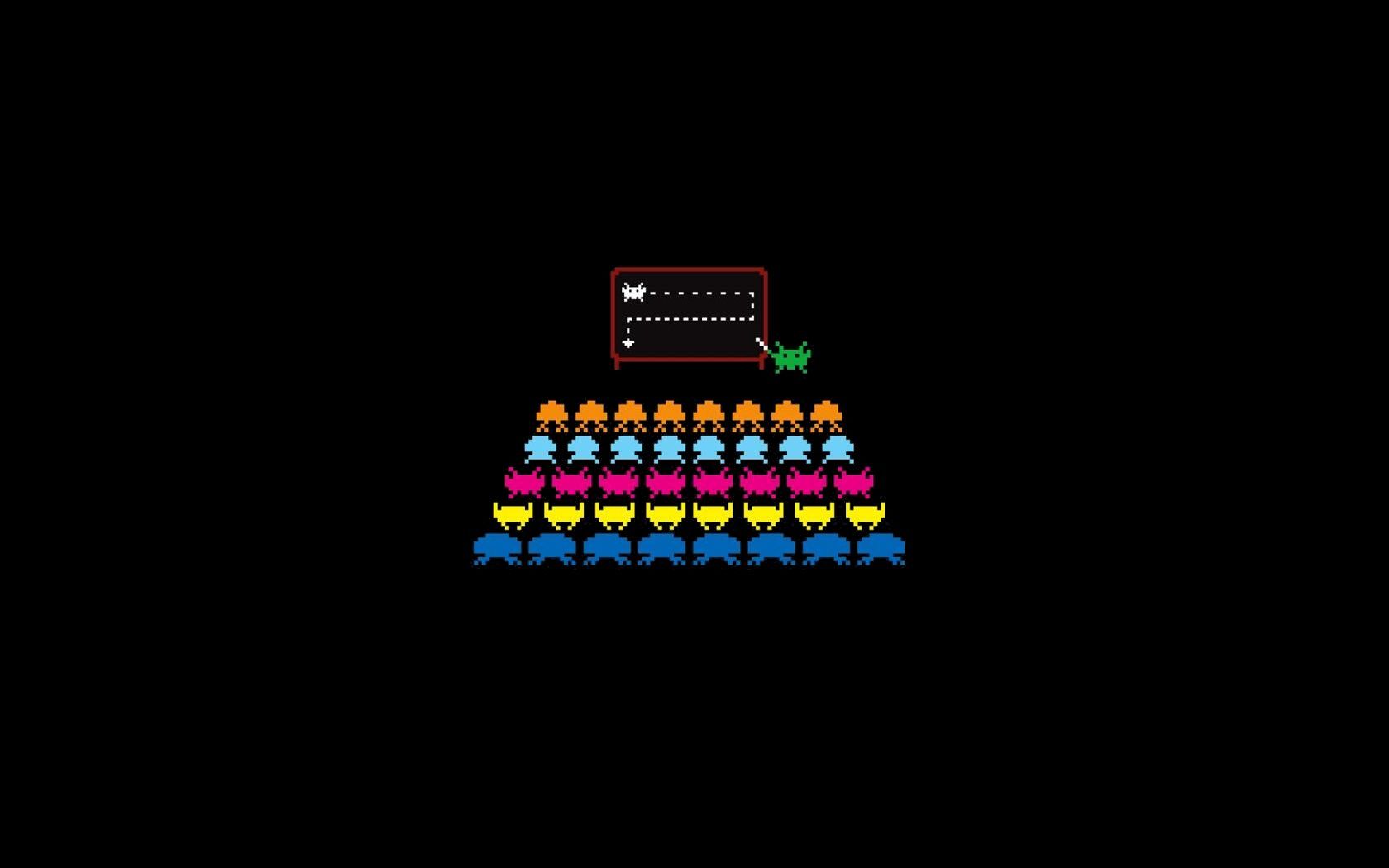 video games minimalistic Space Invaders retro games / 1680x1050