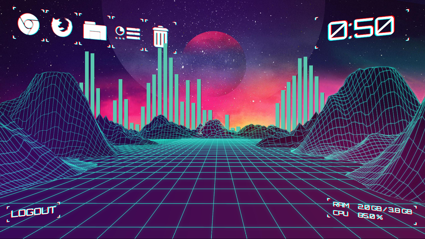 BG Lo Fi: Desktop. Vaporwave Wallpaper