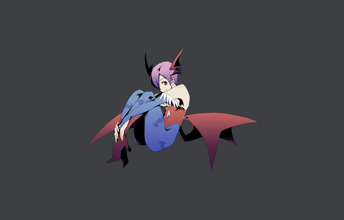 Wallpaper minimalism, capcom, darkstalkers, lilith, girl demon