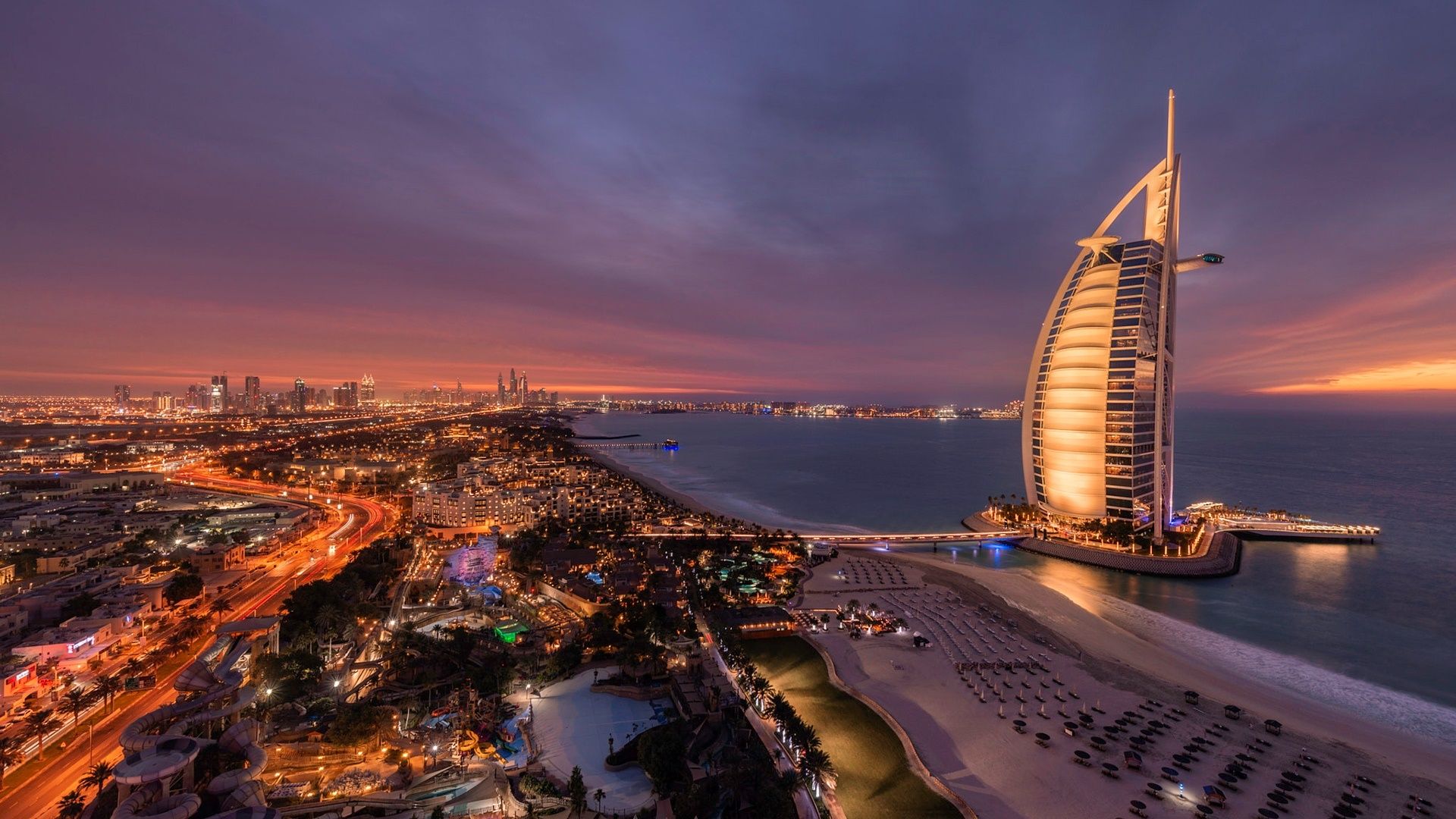 Dubai at Night HD Wallpaper. Background Imagex1080