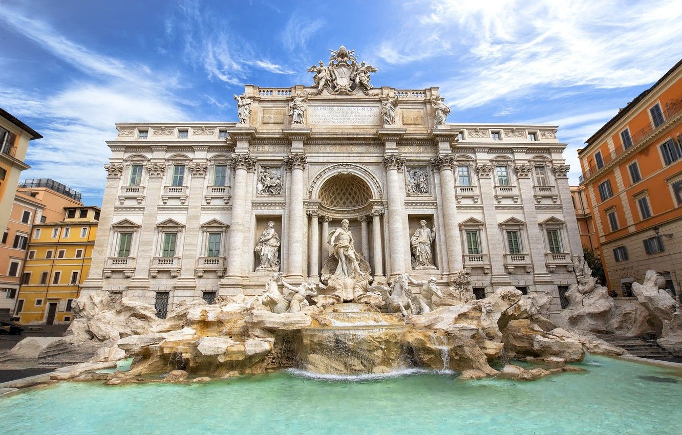 Wallpaper Rome, Italy, fountain, The Vatican, Trevi fountain image for desktop, section город
