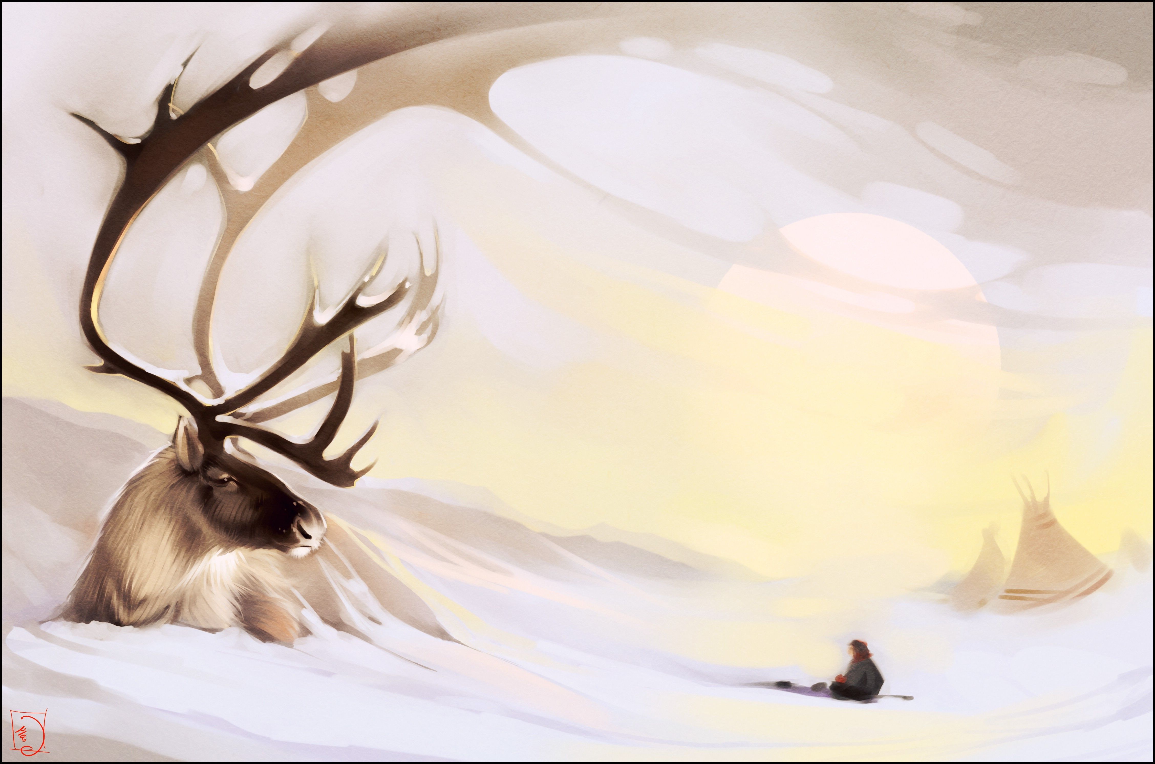 fantasy Art, Elk Wallpaper HD / Desktop and Mobile Background