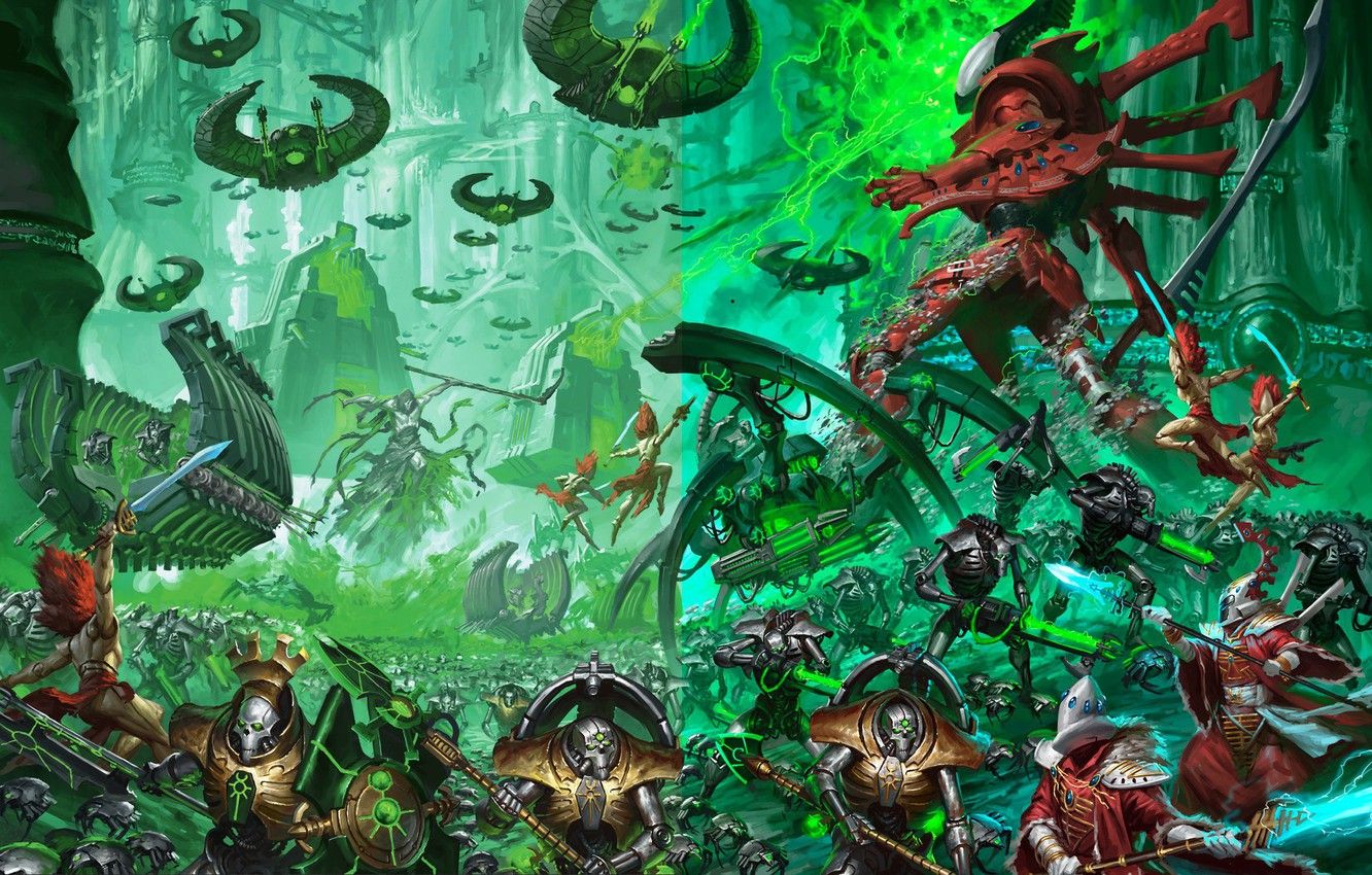 Wallpaper army, eldar, battle, necrons, Warhammer 40 banshees
