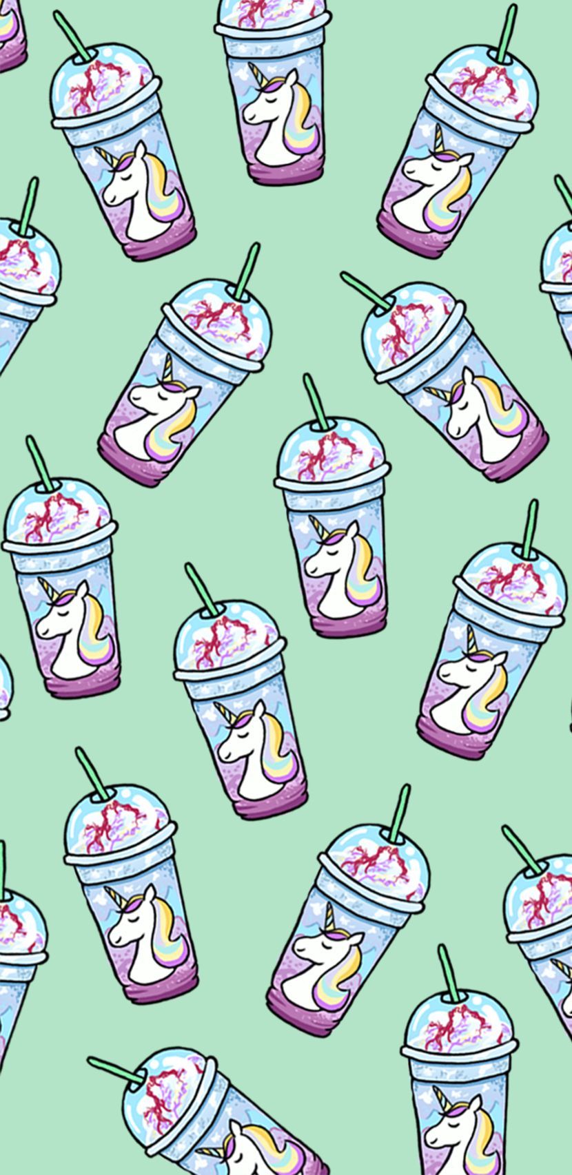 milkshake, unicorn, pastel colors, wallpaper, screensaver, iphone