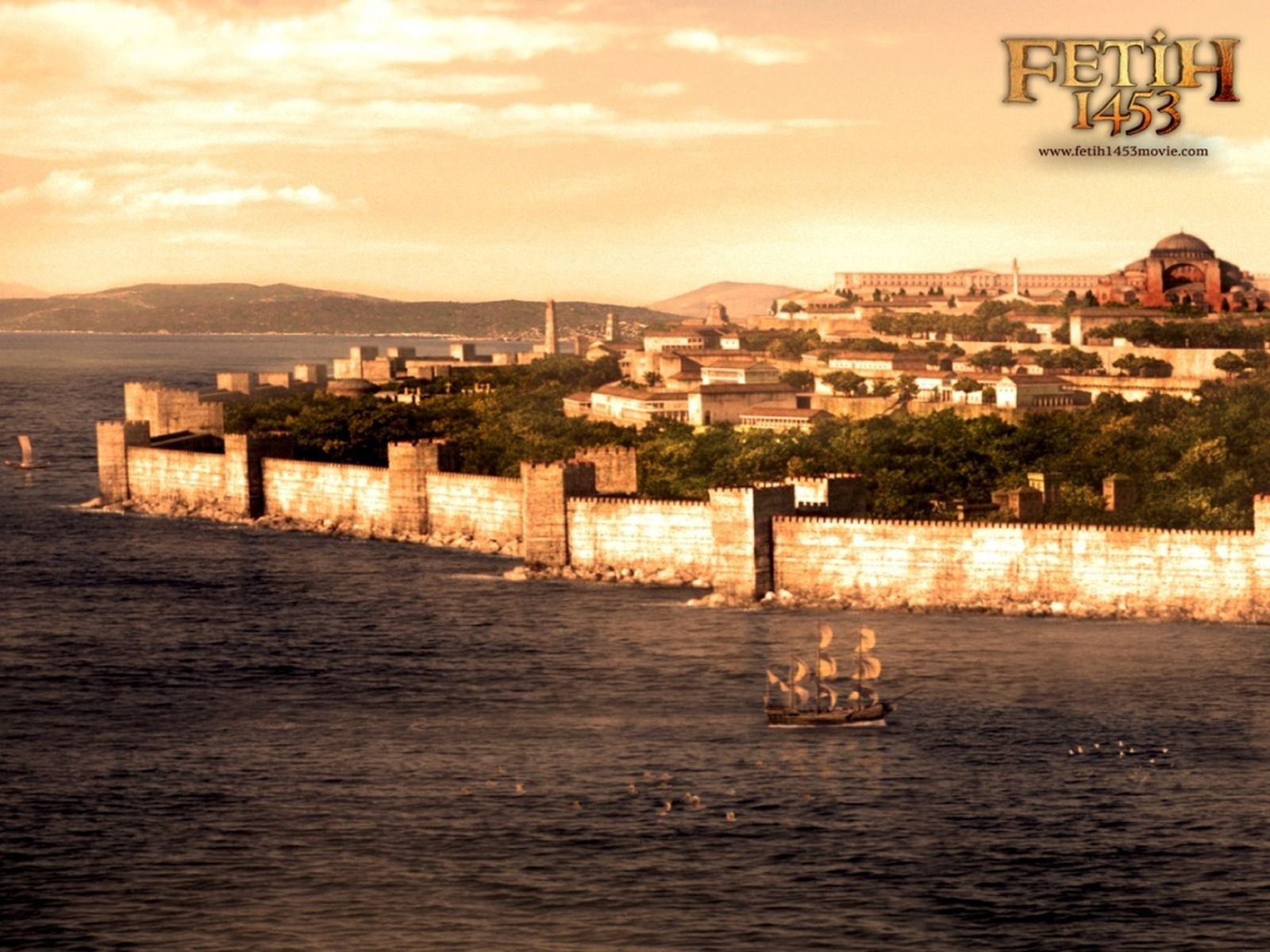 Wallpaper fetih fortress, sea, ship, wall desktop wallpaper