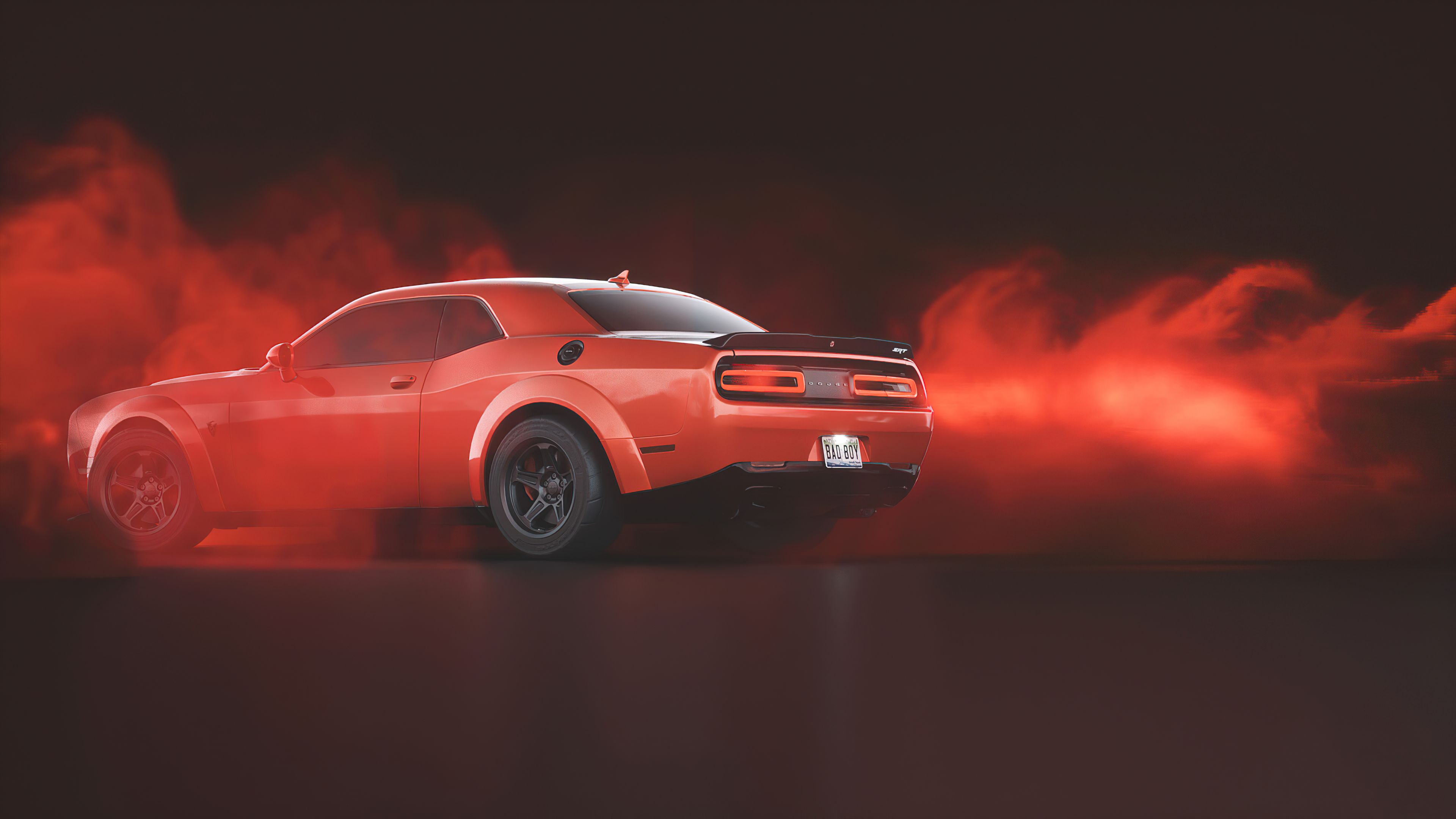 Red Dodge Challenger Demon SRT Rear, HD Cars, 4k Wallpaper