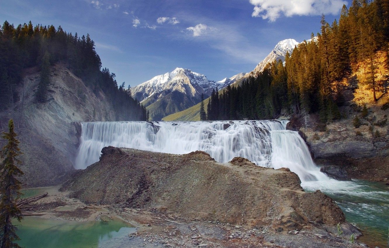 Wallpaper mountains, waterfall, Canada, Canada, British Columbia