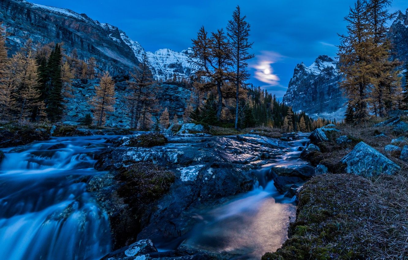 Wallpaper autumn, trees, mountains, stream, Canada, river, Canada