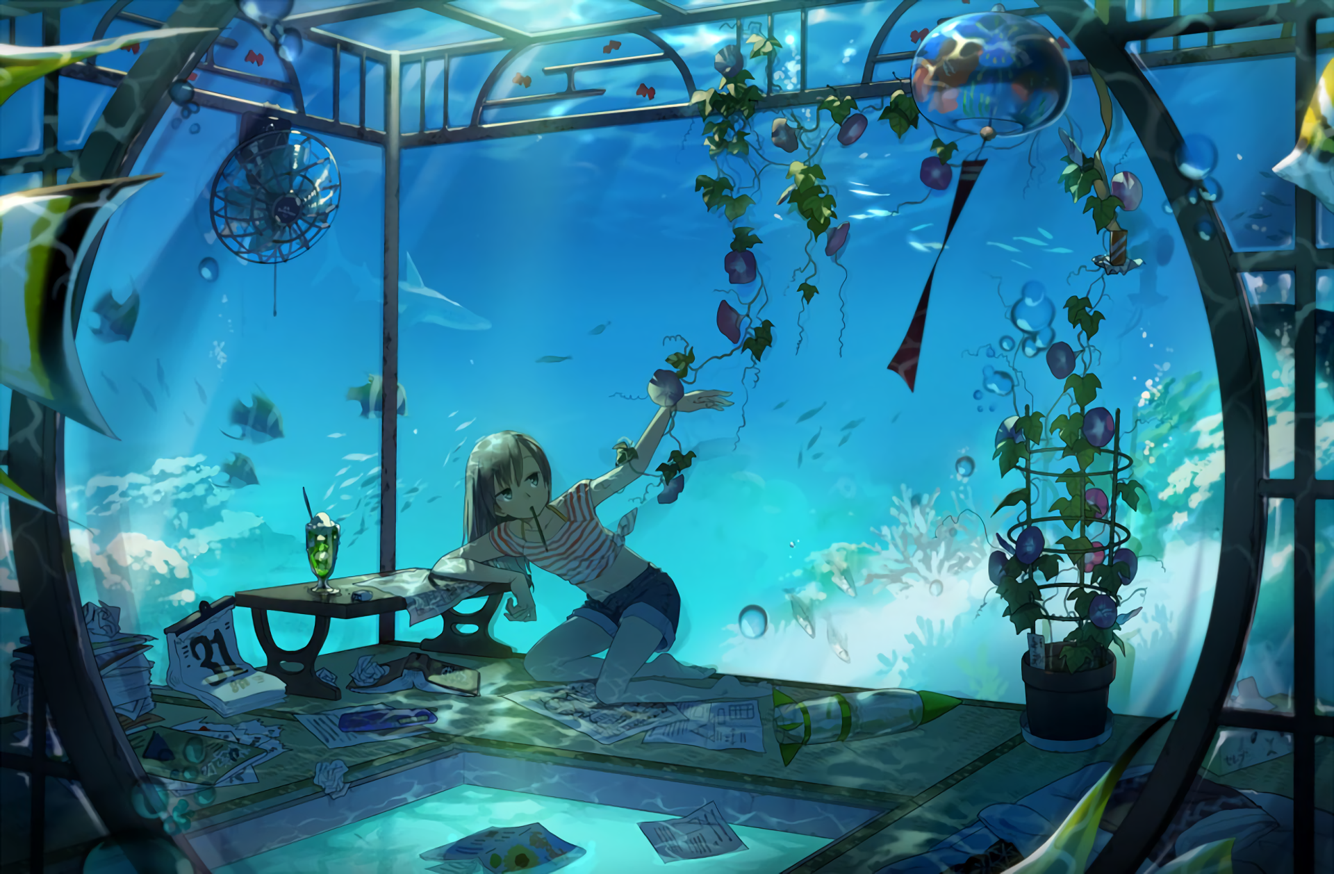 Girl under the ocean HD Wallpaper. Background Imagex1258