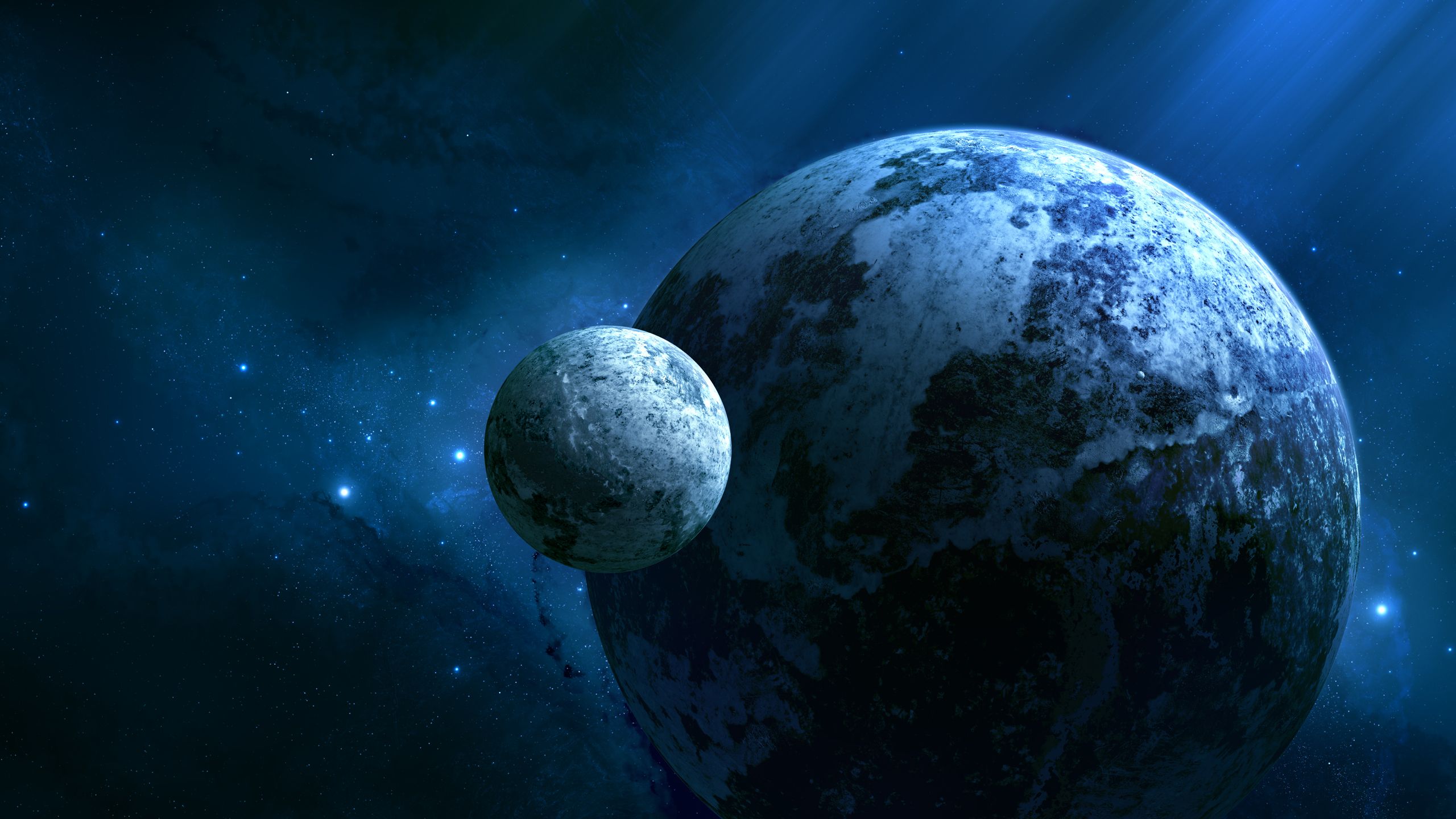 Earth and Moon Background wallpaperx1440