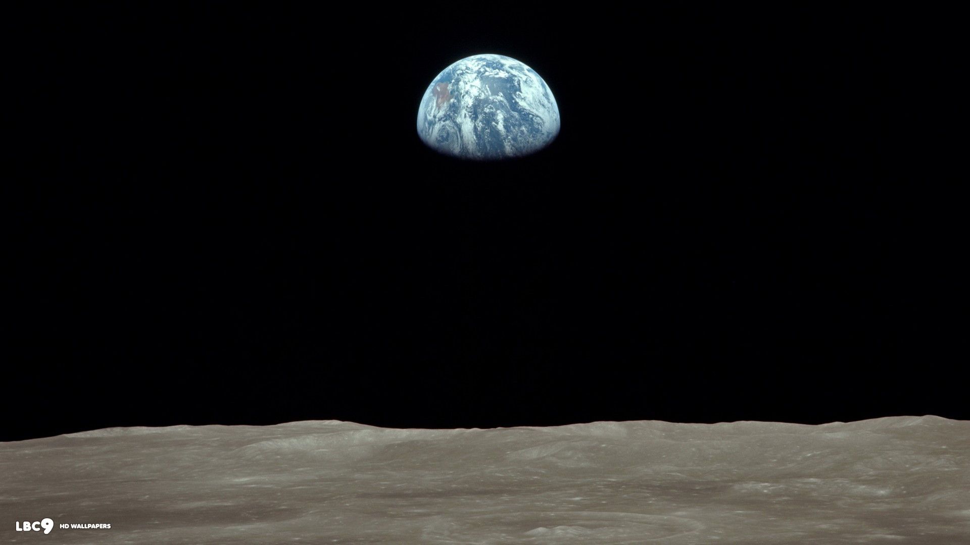 Desktop first image of earth from moon wallpaper