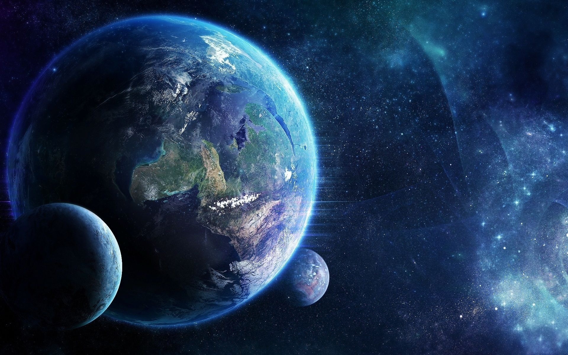 Cool Earth and Moon Wallpaper 33273 1920x1200px