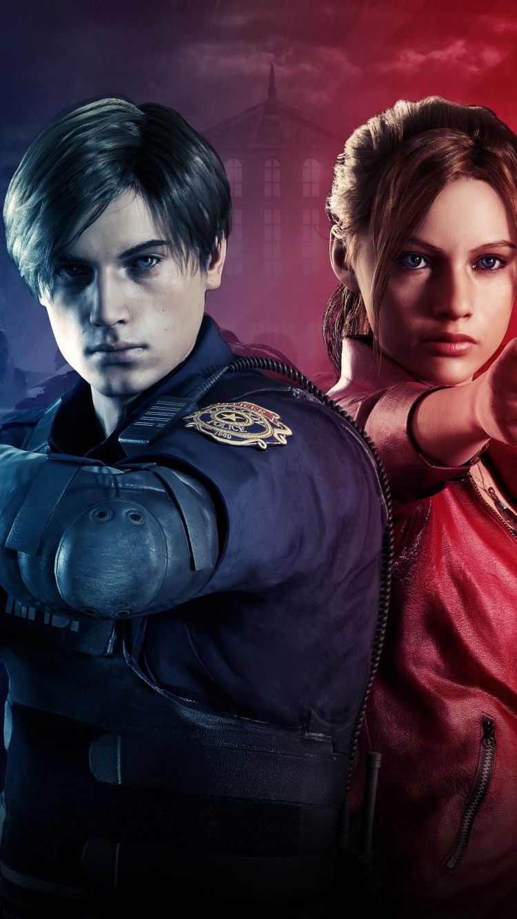 Download 750x1334 Resident Evil 2, Claire, Leon S. Kennedy