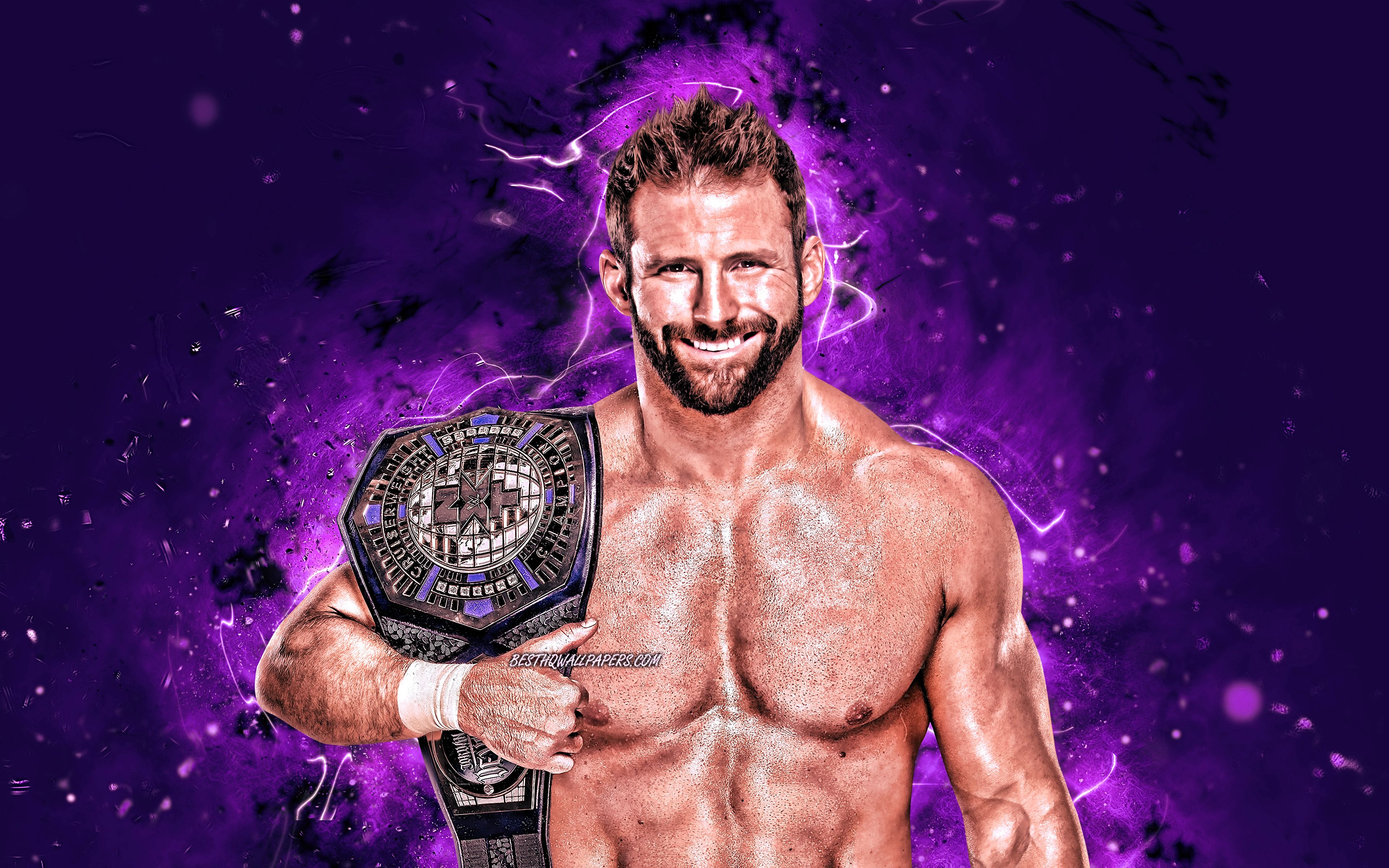 Download wallpaper Zack Ryder, 4k, american wrestler, WWE, violet