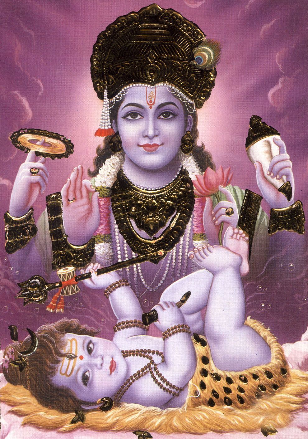Hindu Cosmos Vishnu and Baby Shiva (via God Photo). Shiva