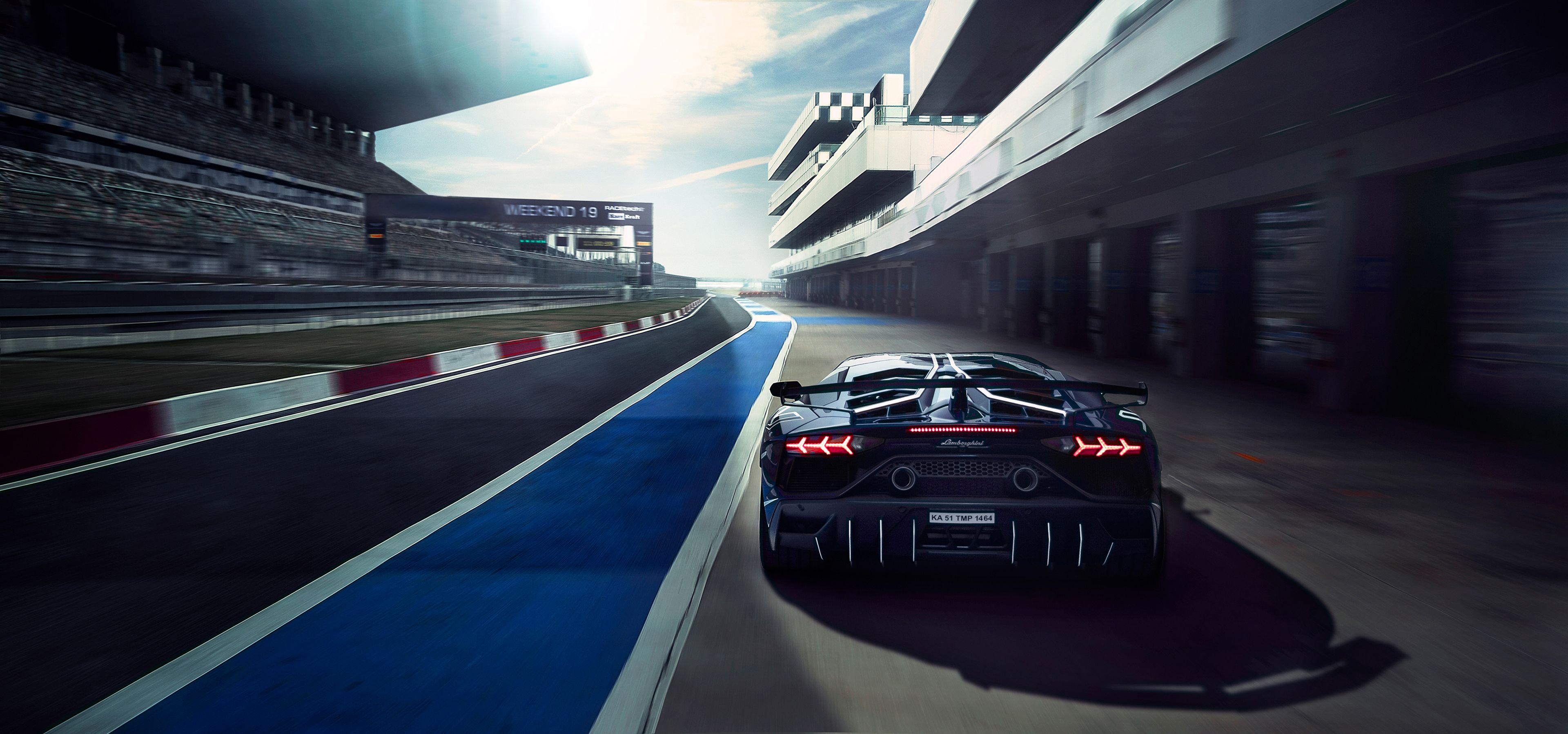 Wallpaper Lamborghini Aventador SVJ, Race track, 4K, Automotive / Cars,. Wallpaper for iPhone, Android, Mobile and Desktop
