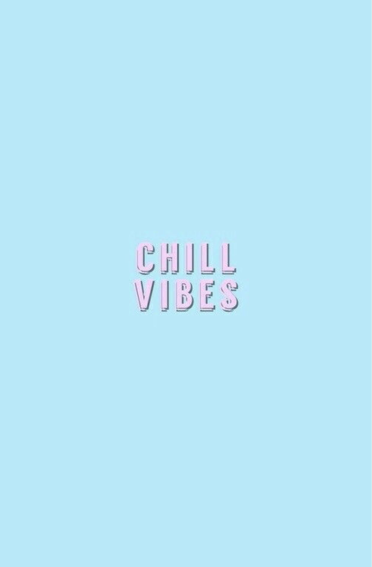 Download Chill Vibes On Blue Aesthetic Quote iPhone Wallpaper