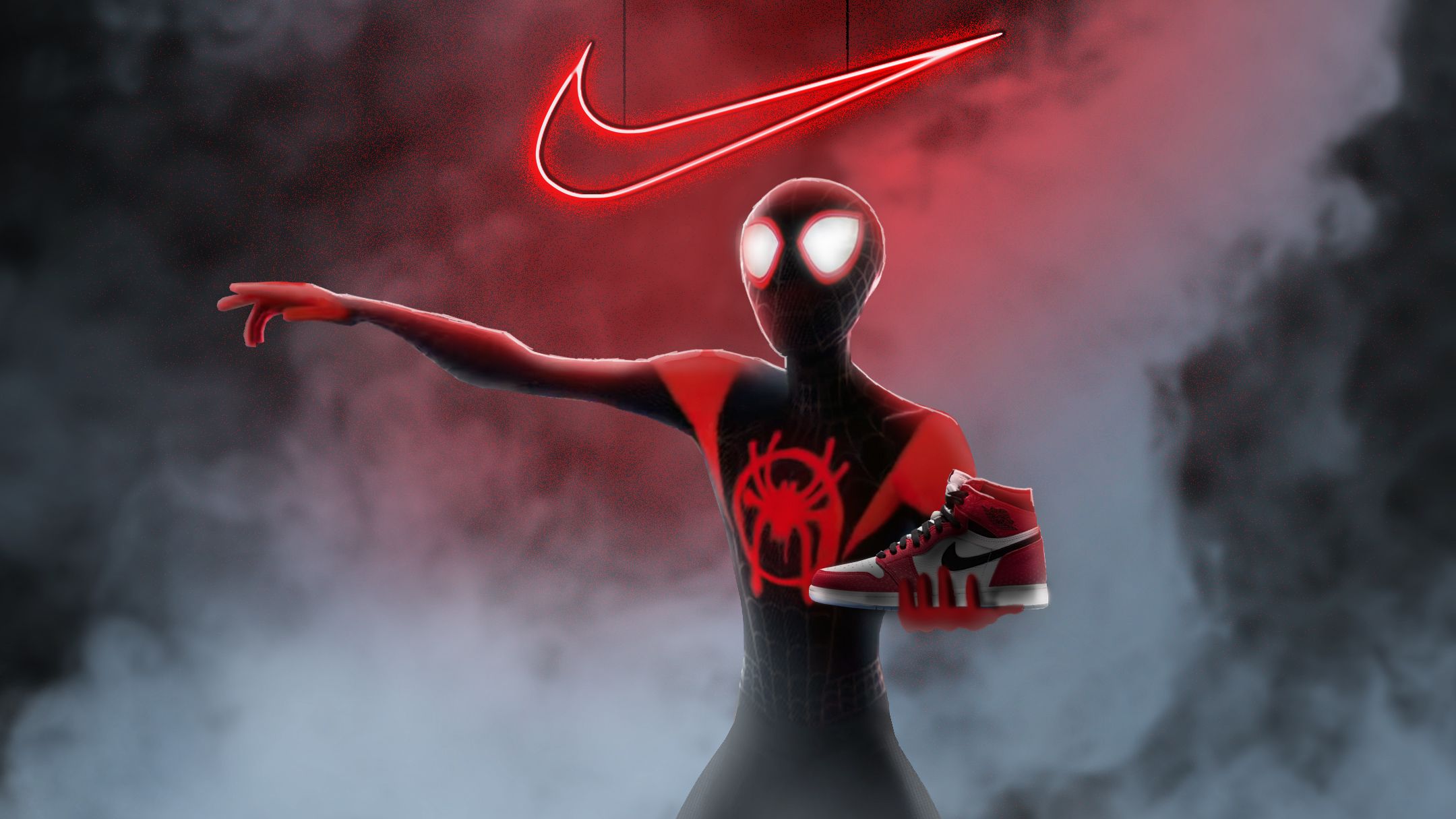 Spiderman Miles Morales Nike Air Jordan, HD Superheroes, 4k