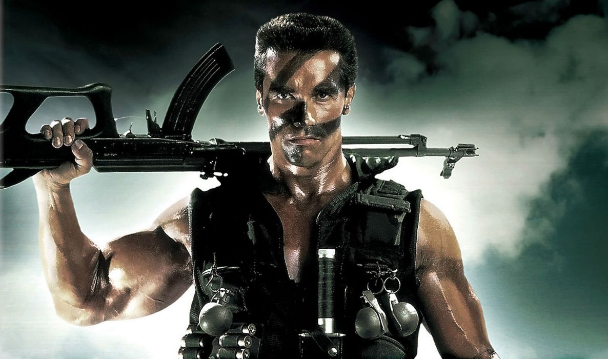 COMMANDO Movie Action Fighting Military Arnold Schwarzenegger Soldier Special Forces Adventure Thriller Movie Film Warrior Fantasy Sci Fi Futuristic Science Fiction Wallpaperx944