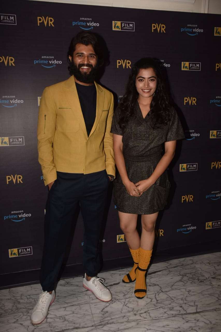 Vijay Devarakonda and Rashmika Mandanna in Mumbai