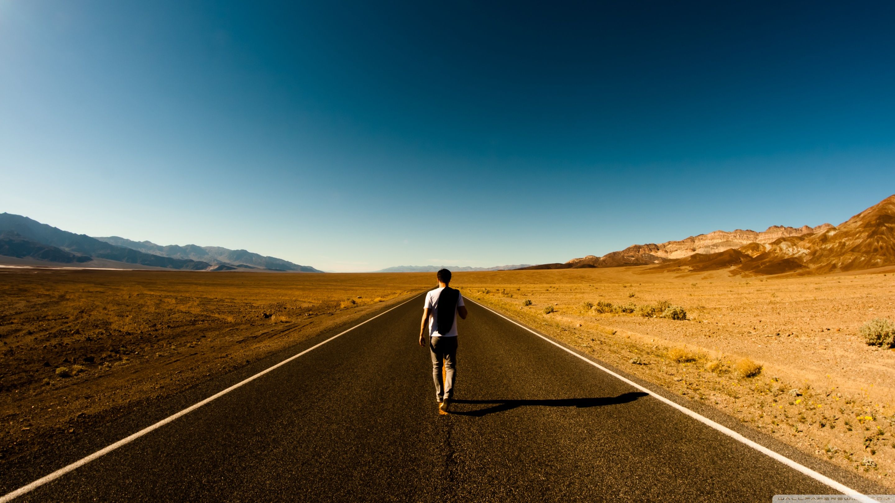 Man On The Road Ultra HD Desktop Background Wallpaper for: Multi Display, Dual Monitor, Tablet