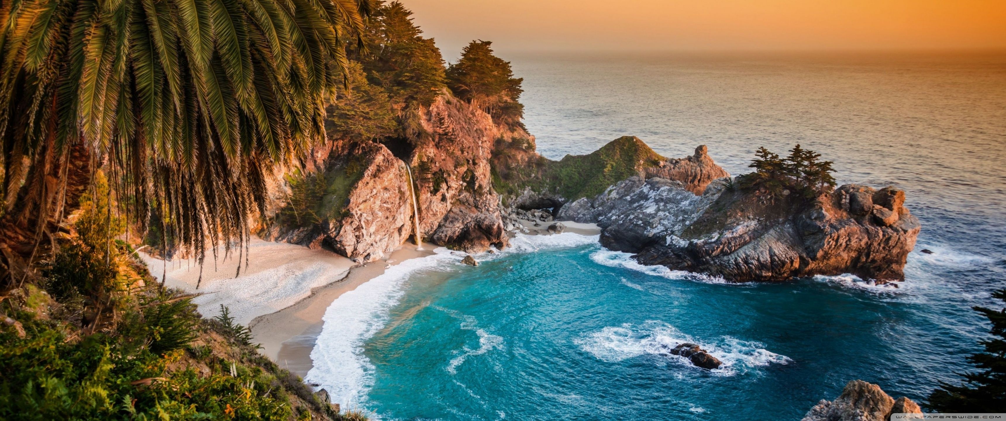 Download Pacific Ocean, Big Sur, California, Beach UltraHD