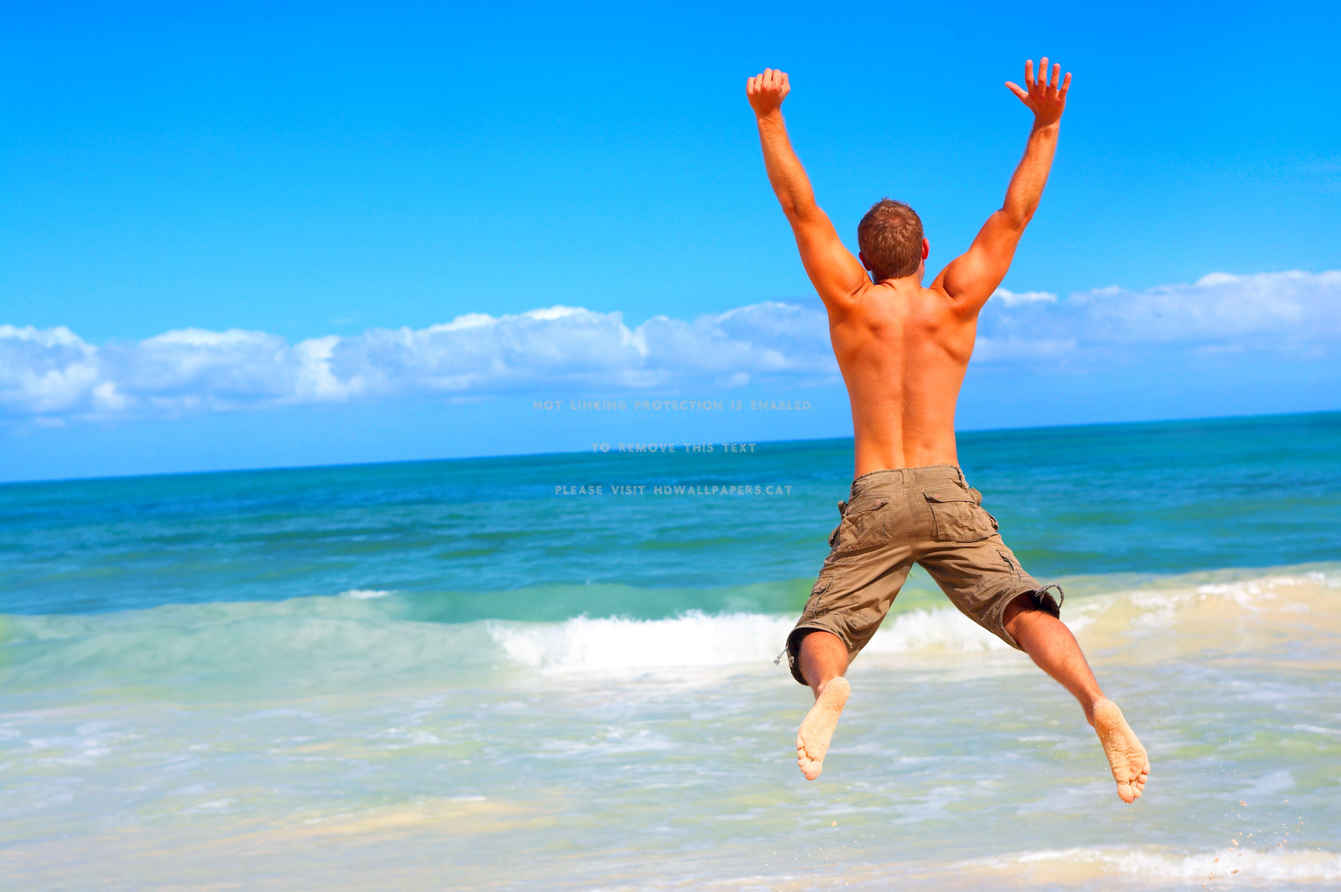 cheerfulness blue beach man sky happy