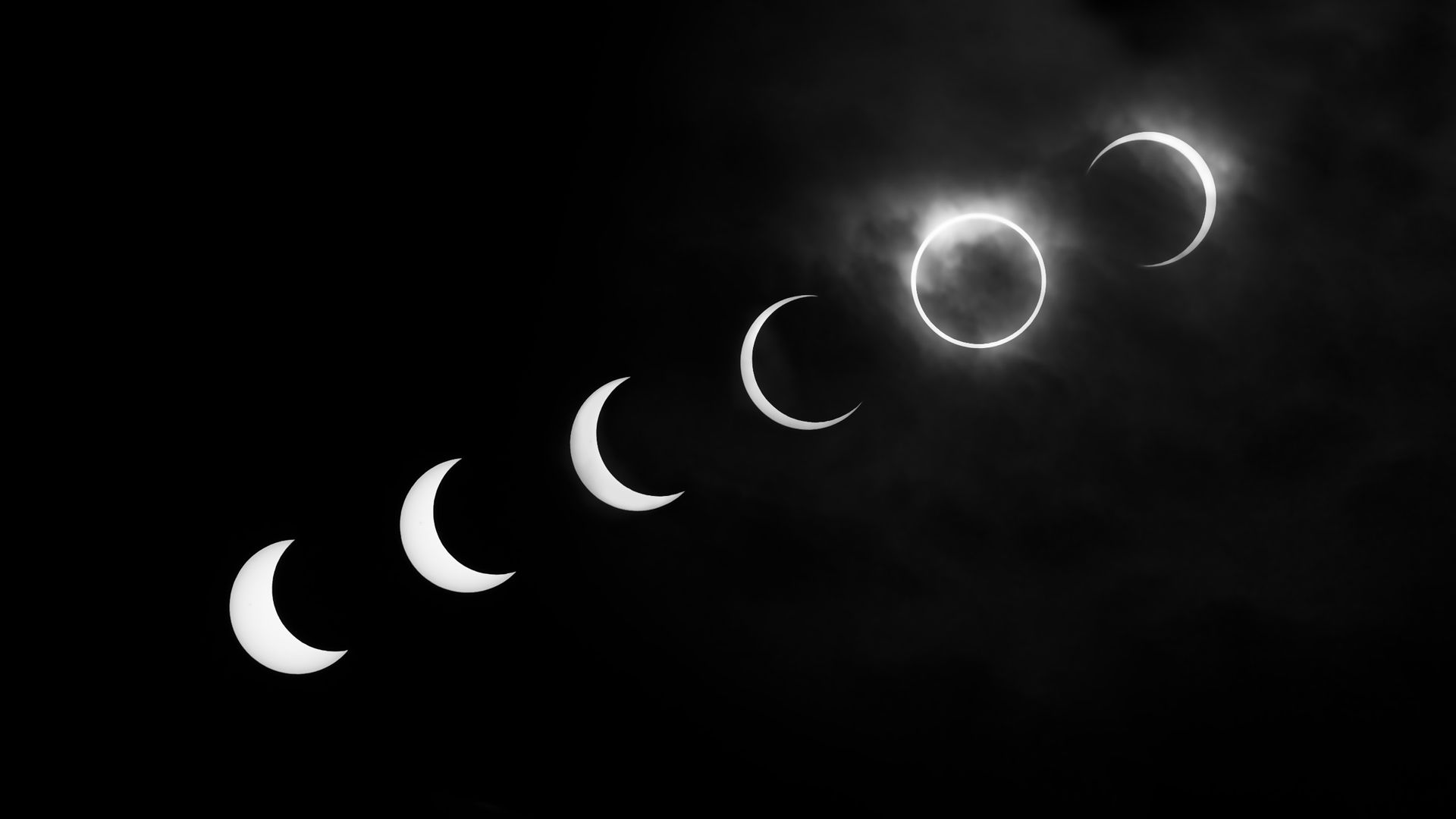 Free download Solar eclipse black and white desktop wallpaper