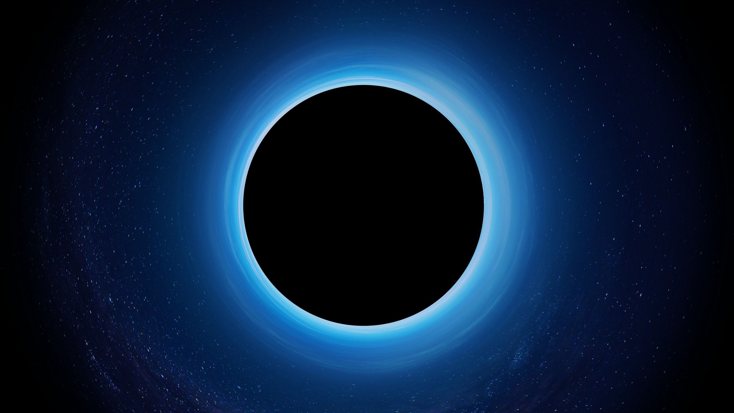 Download wallpaper 2560x1440 black hole, eclipse, stars