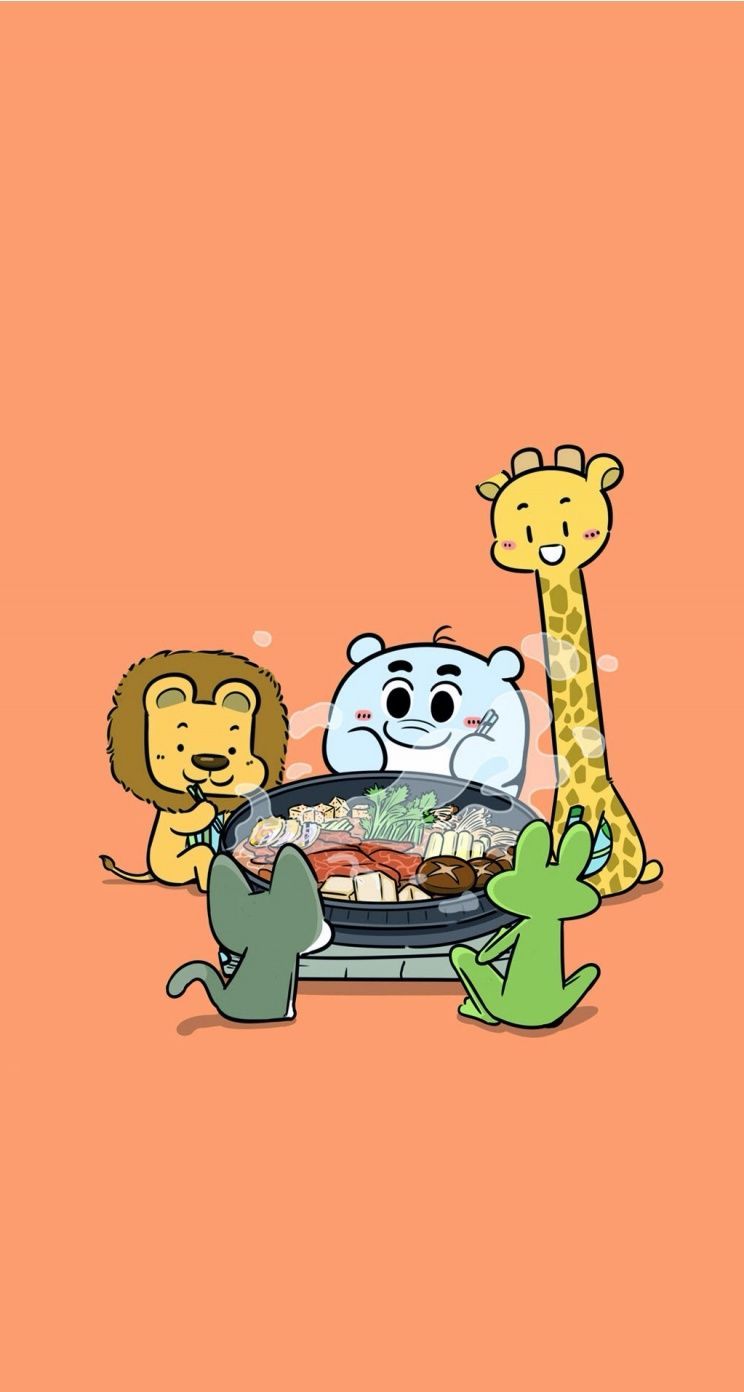 Lets eat together! Tap for more Cute Wildlife Animals Cartoon