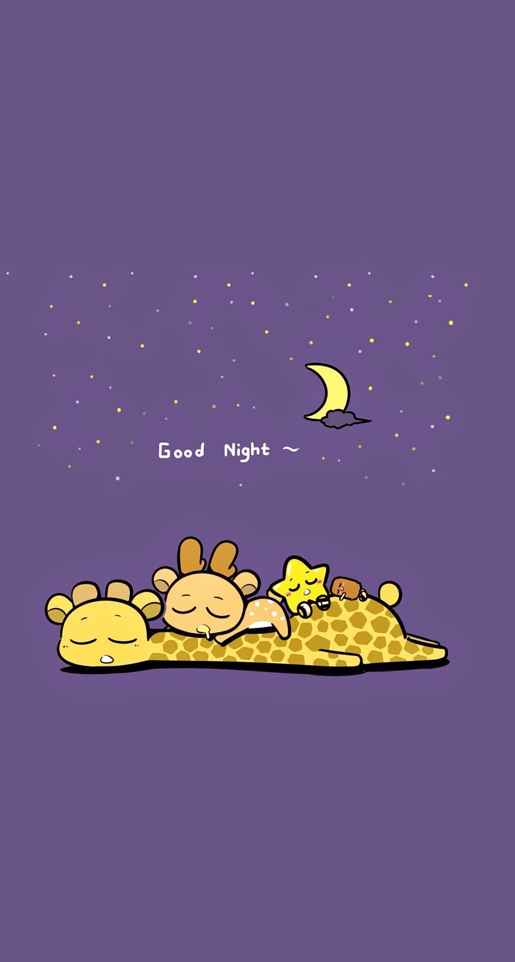 Sleeping Giraffe. Tap for more Cute Wildlife Animals Cartoon