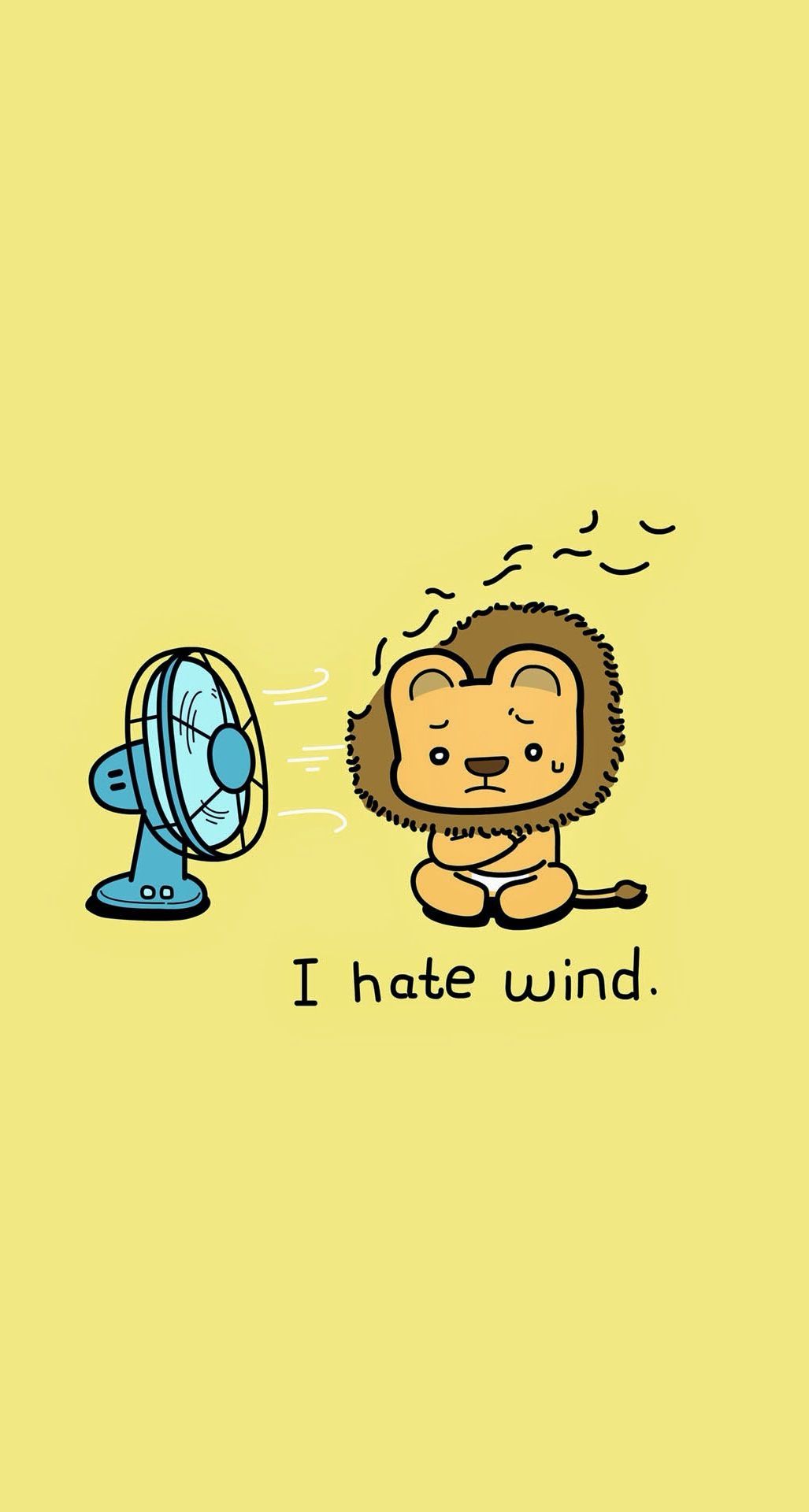 Lion hates wind. Haha! Tap for more Cute Wildlife Animals Cartoon