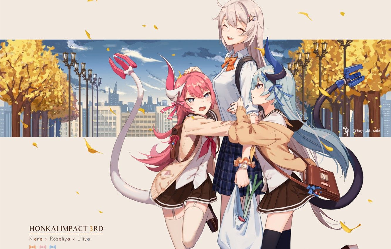 Wallpaper Kiana Kaslana, Liliya Olenyeva, Rozaliya Olenyev image for desktop, section игры