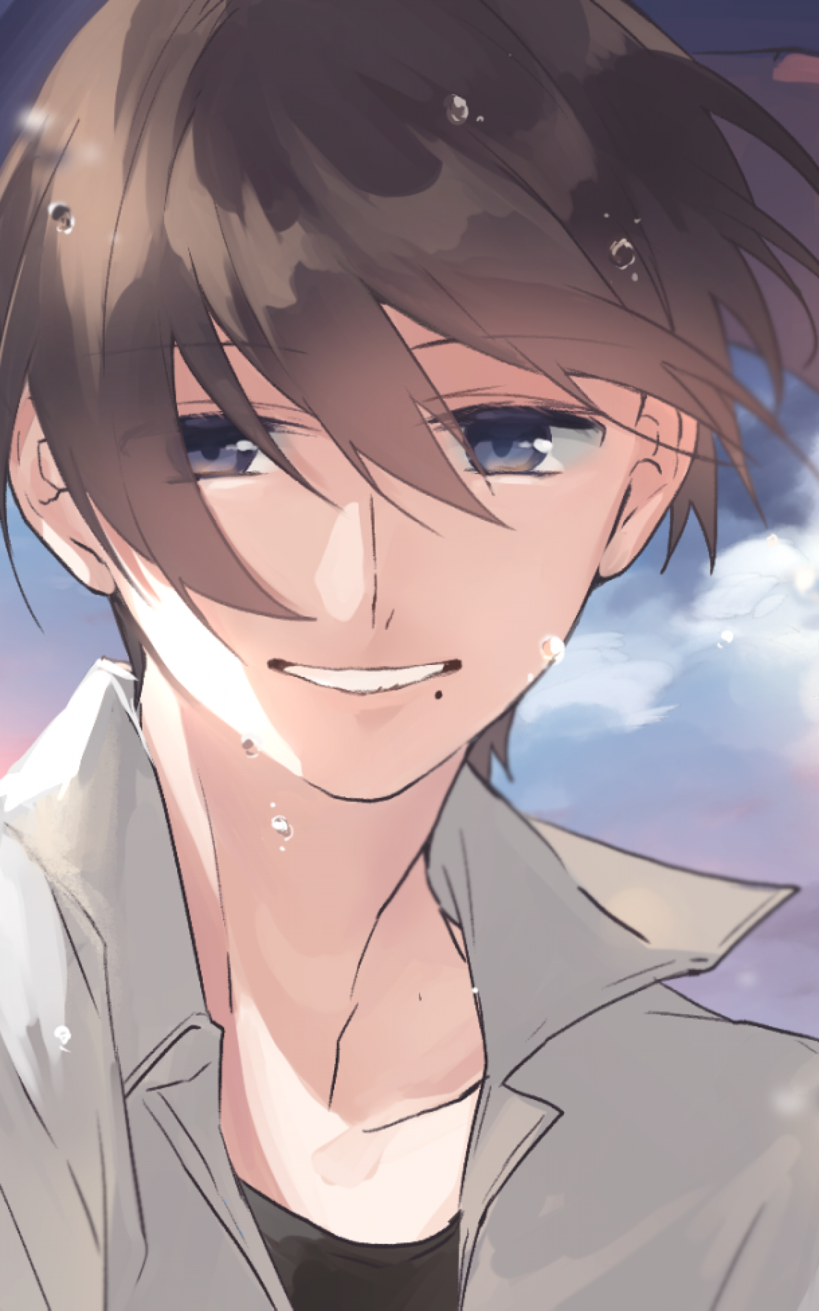 Download 1600x2560 Anime Boy, Smiling Wallpaper for Google Nexus