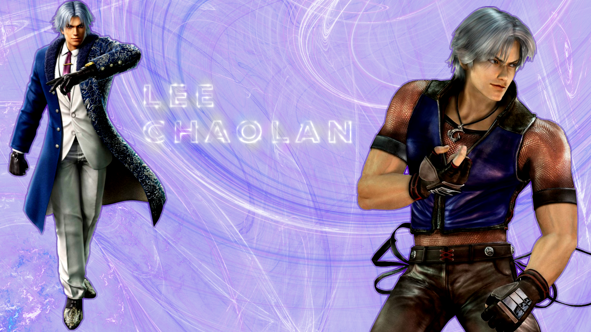 Been messing with GIMP, here's a Lee Chaolan wallpaper I made