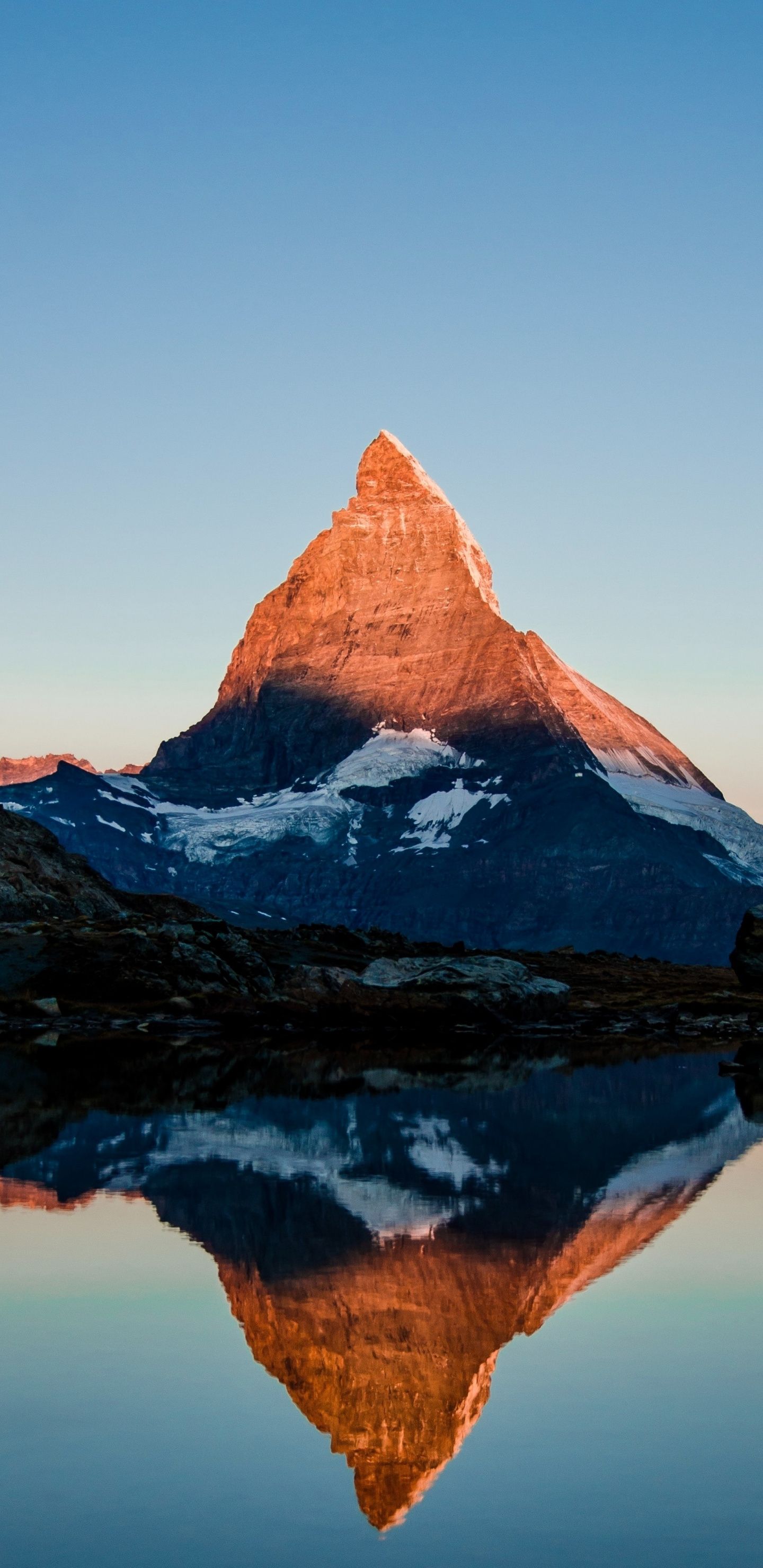 Matterhorn, mountain, glow, sunset, lake wallpaper. Reiseziele, Reisen, Schweizer alpen