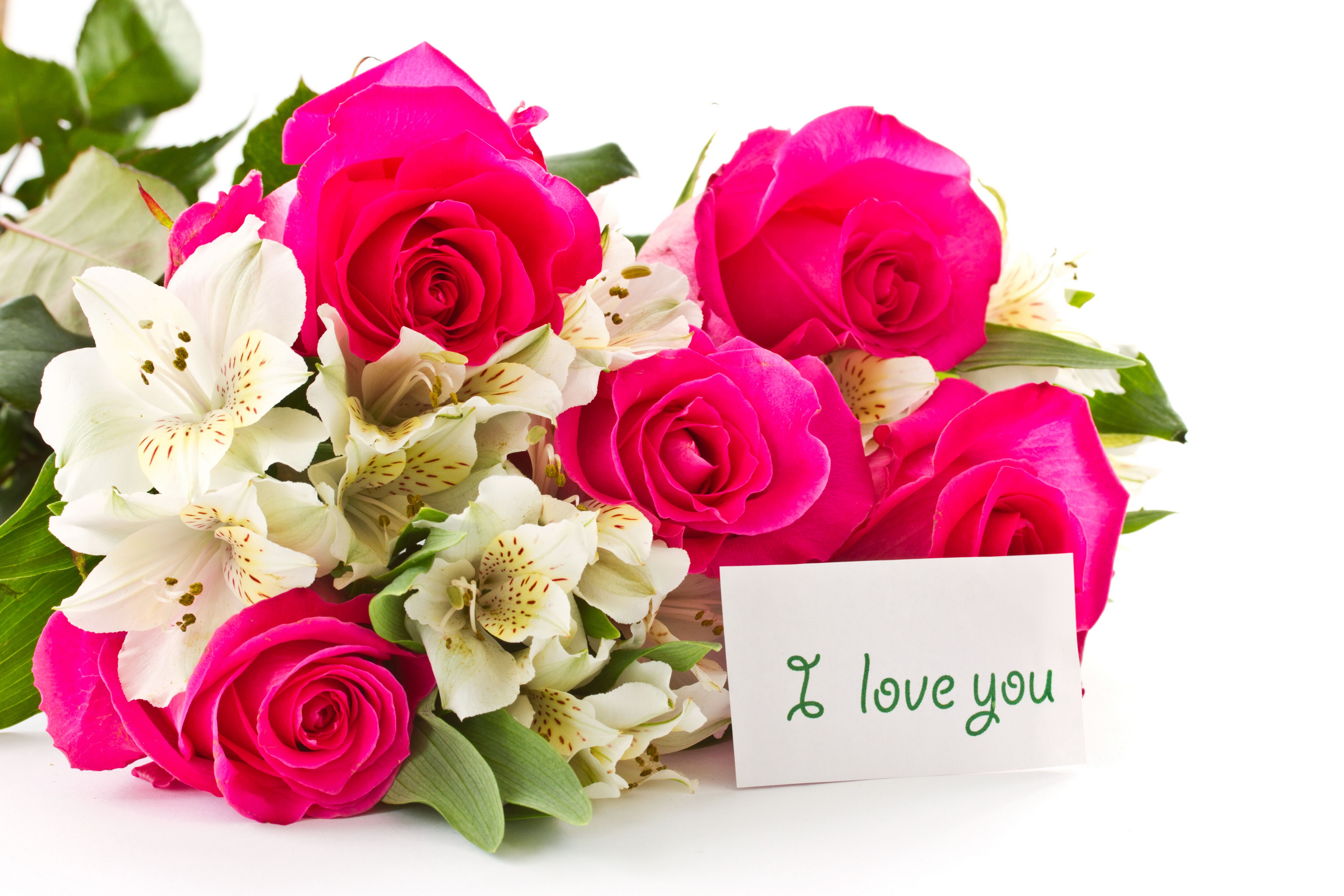 Desktop Wallpaper Bouquets Roses Flowers Alstroemeria 6001x4000