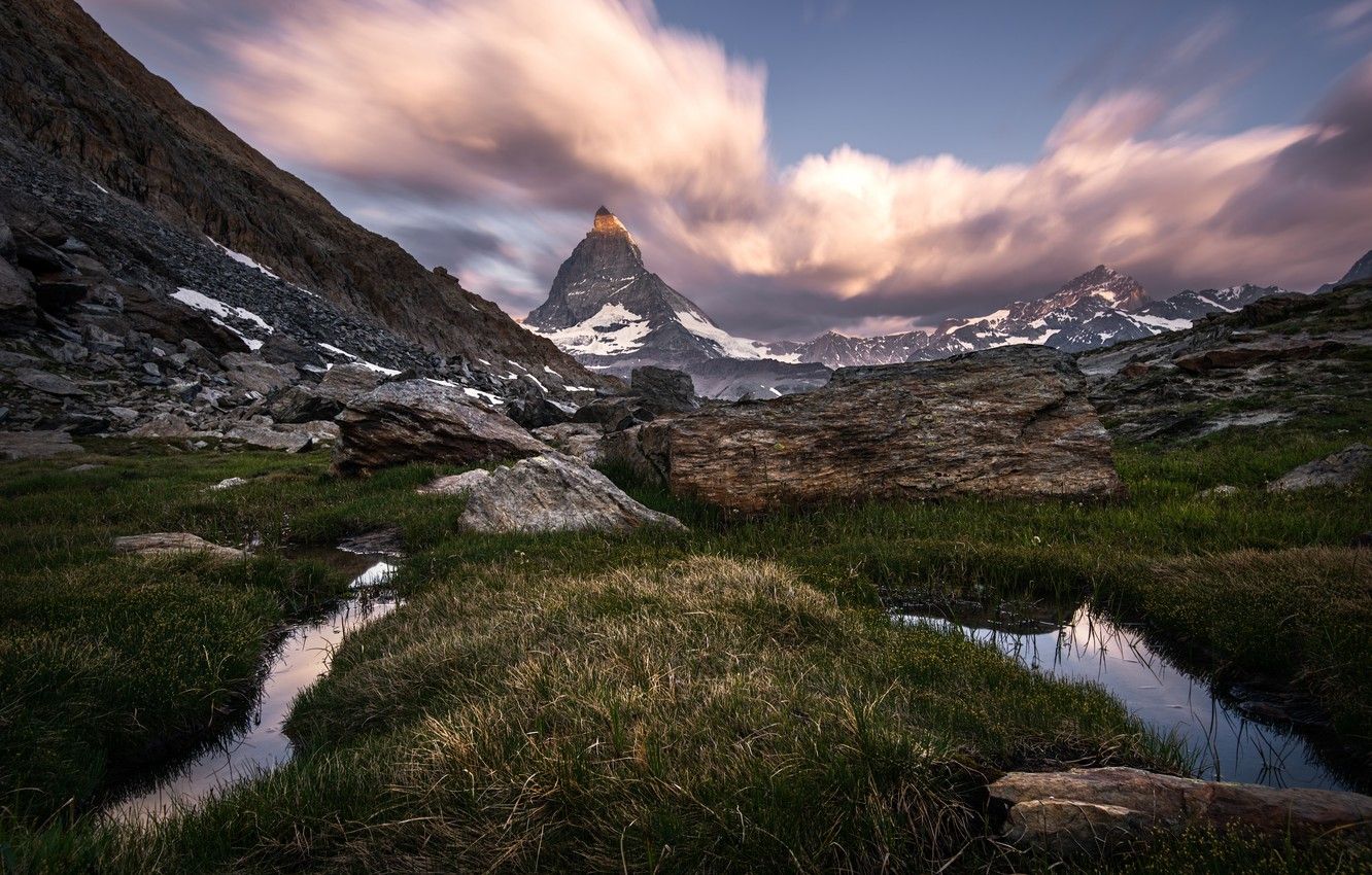 Wallpaper mountains, Switzerland, Matterhorn, The Pennine Alps