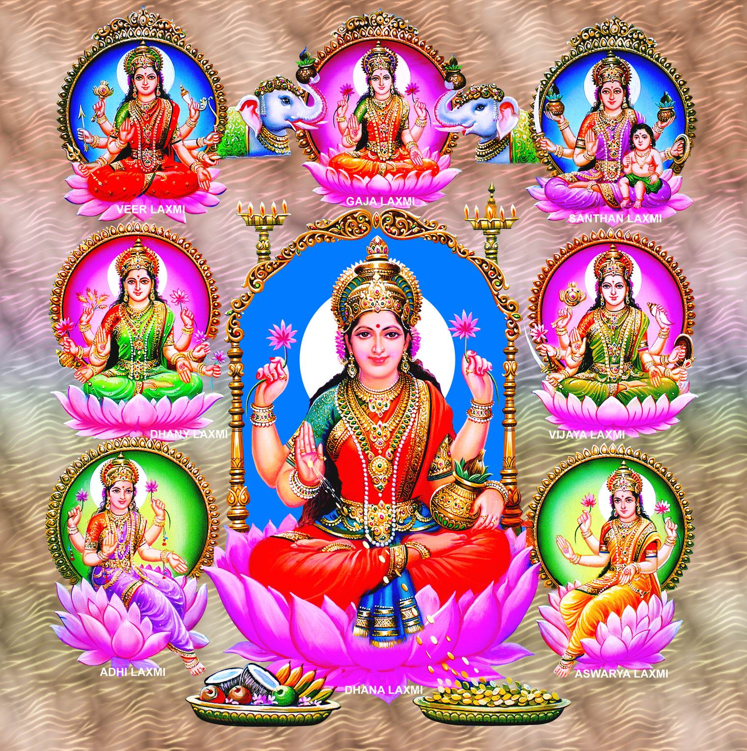 Goddess Ashta Lakshmi Picture Download. Hindu Devotional Blog
