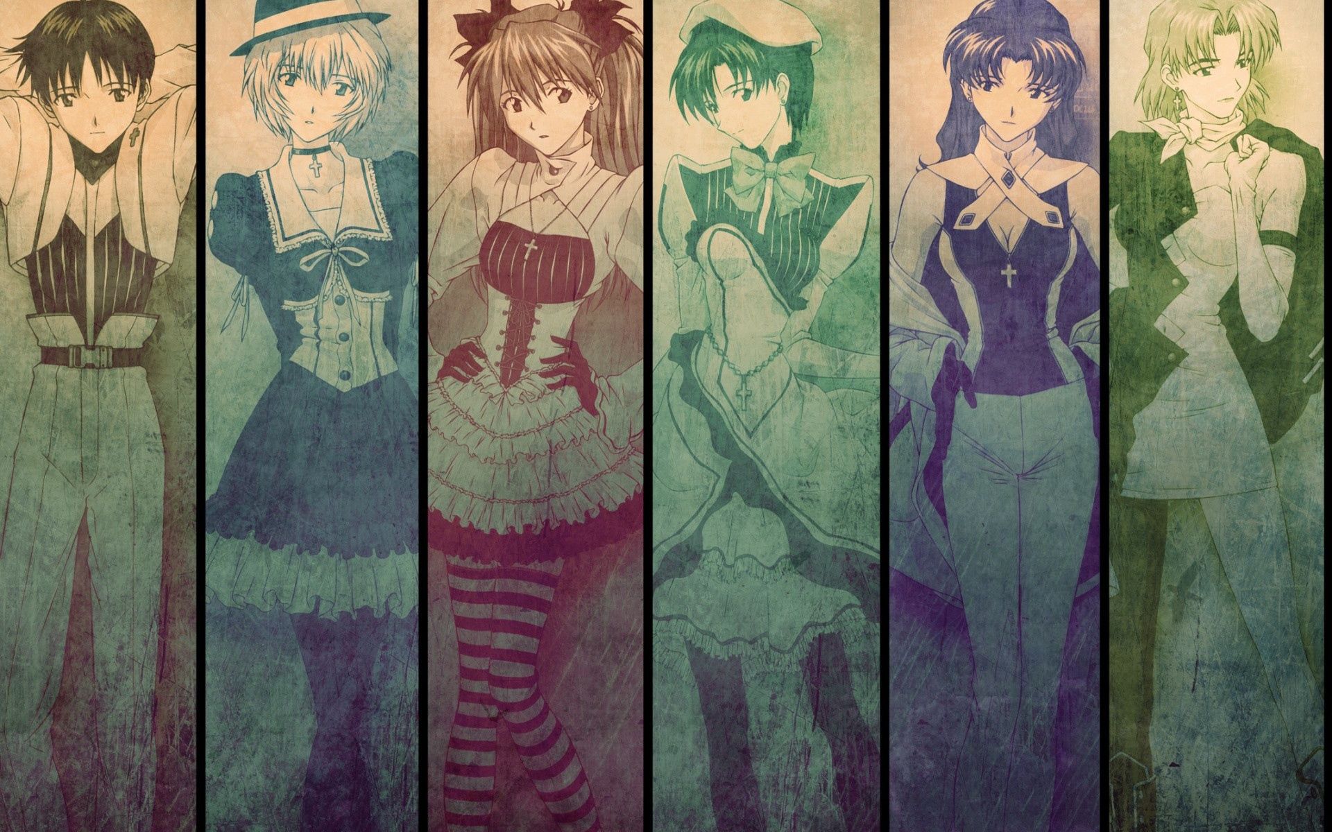 Image of girls anime Neon Genesis Evangelion Desktop wallpaper