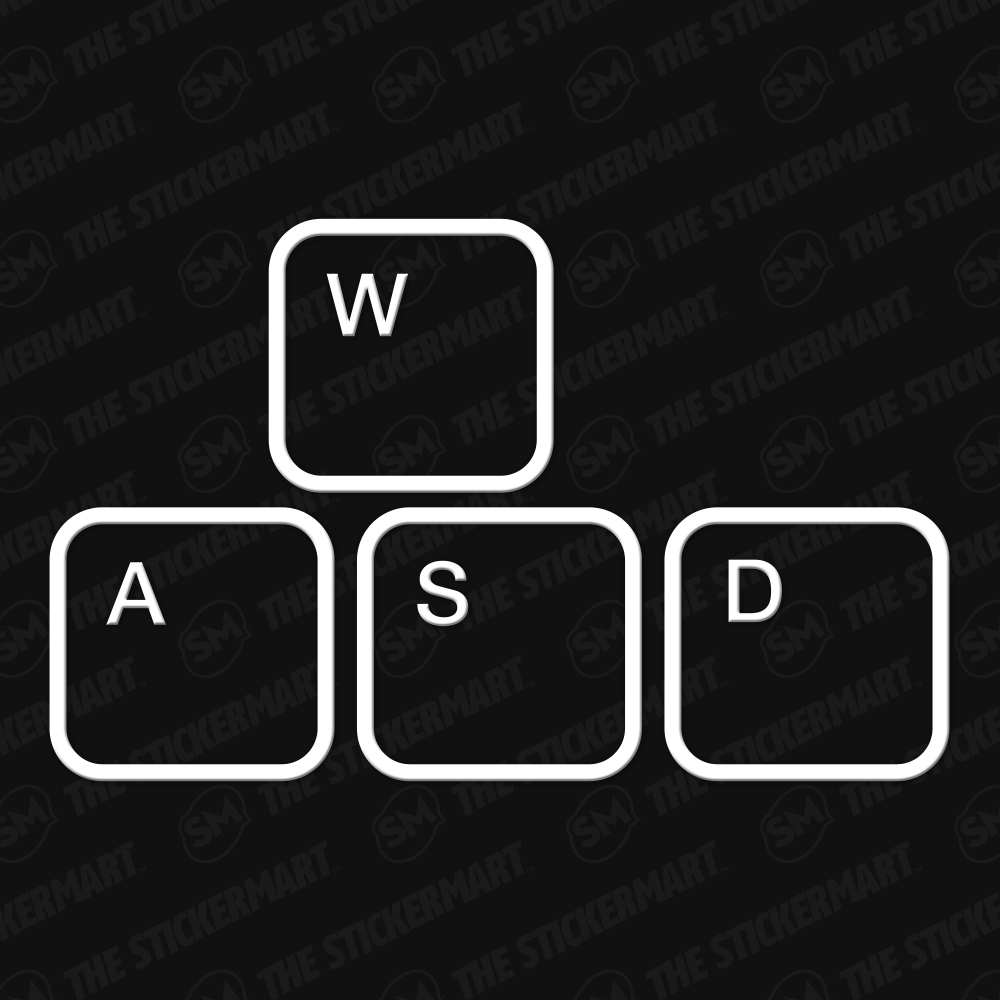 WASD Gaming Keyboard Keys Outline Vinyl Decal. Tatuagem masculina