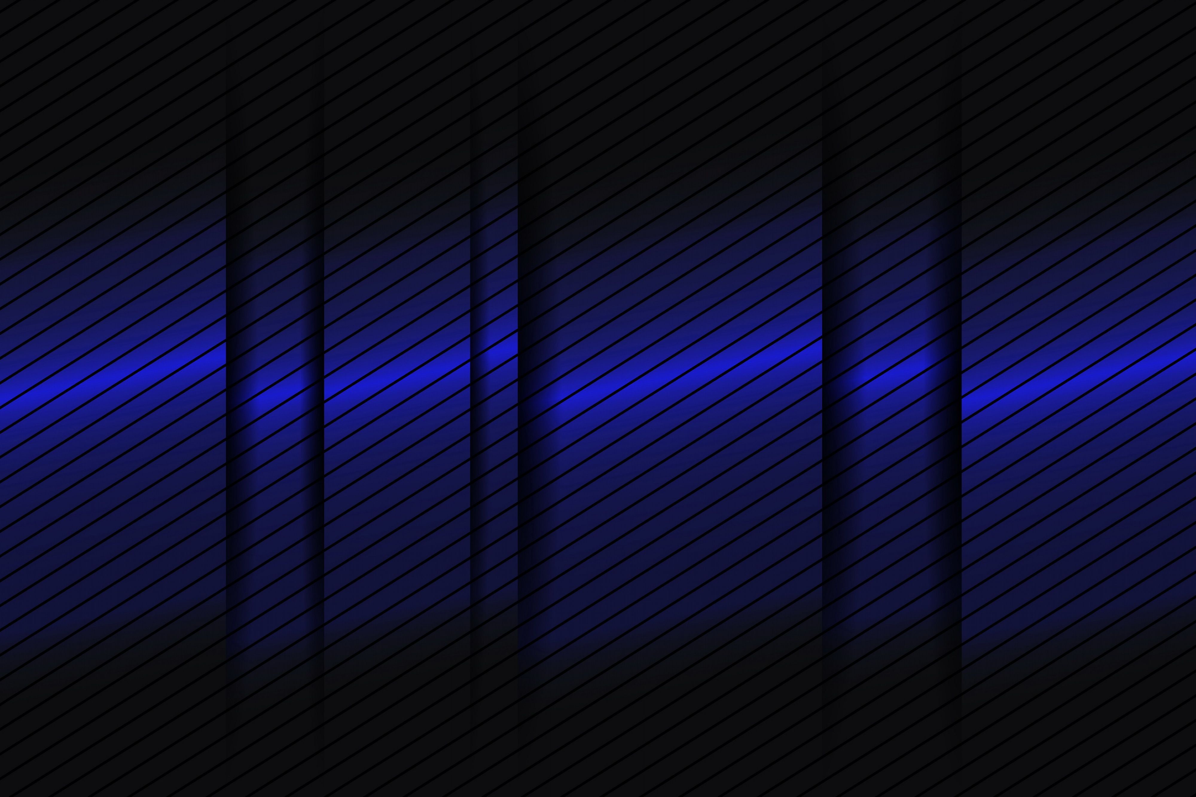 Abstract Blue Gradient Lines 3D 4k. Blue background wallpaper