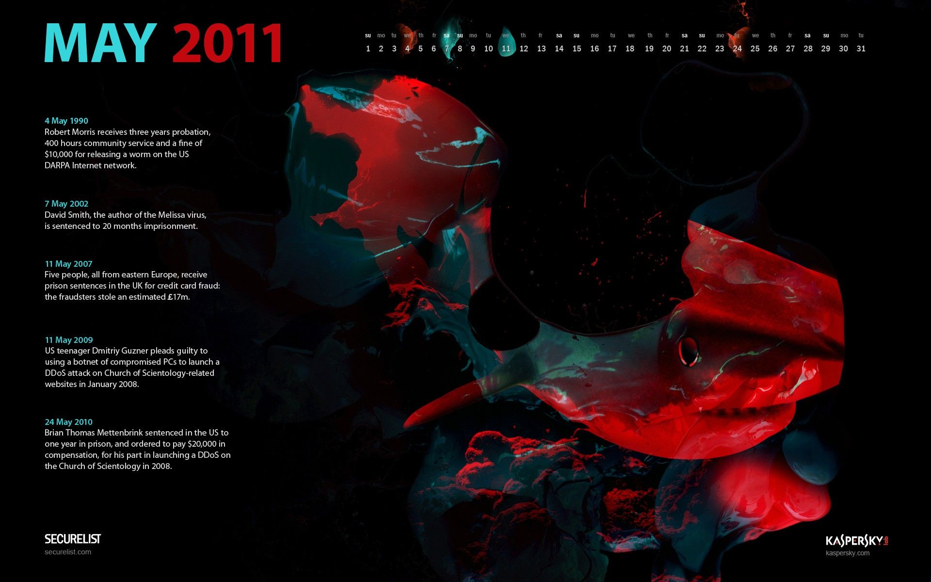Malware Calendar Wallpaper for May 2011