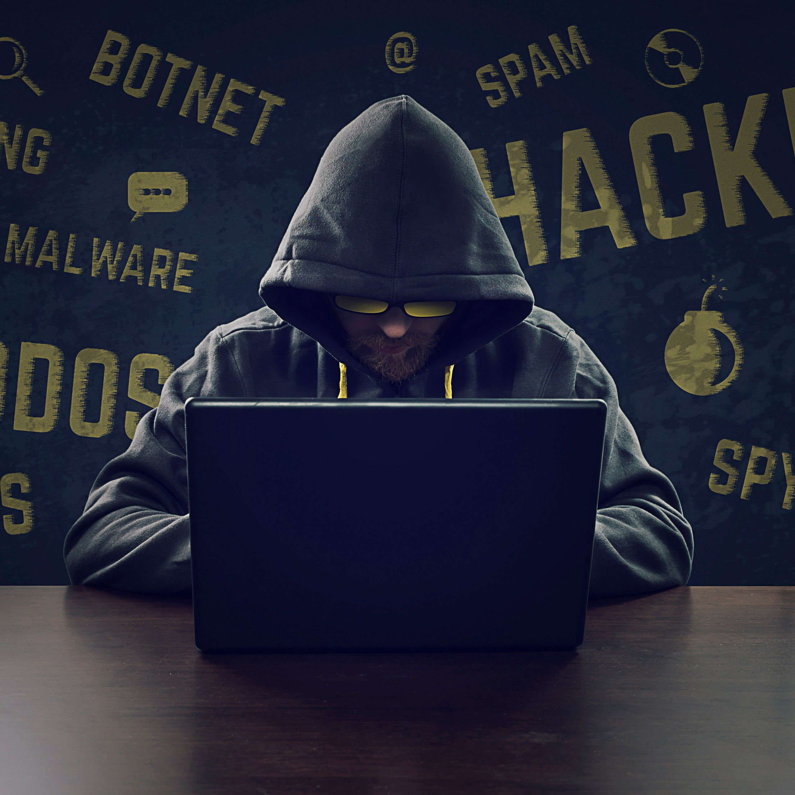 Hacker 4K Wallpaper, Laptop, Hoodie, Modern, Malware, Cyber