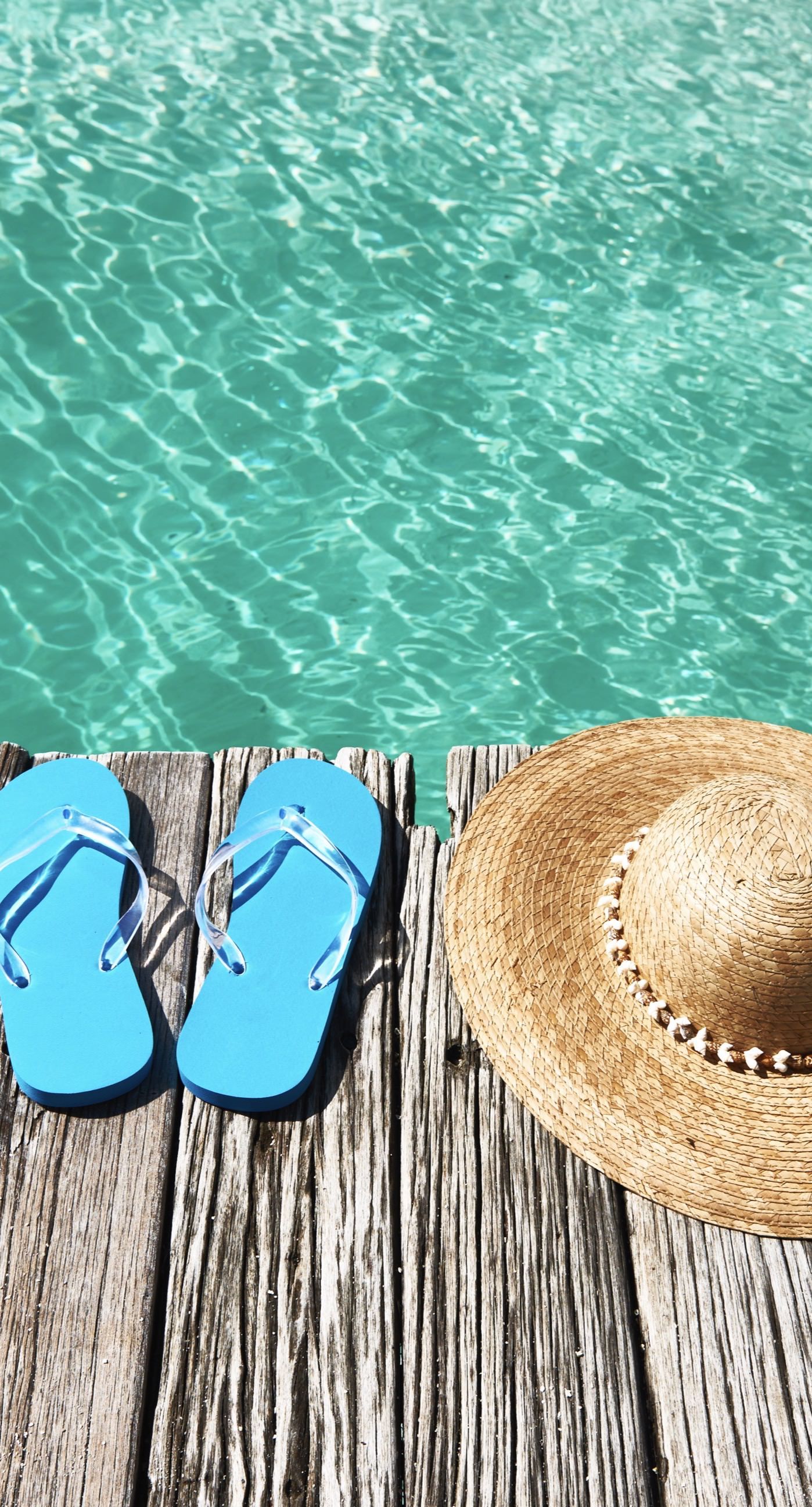 Free download Sea hat sandals Beach wallpaperc iPhone7Plus
